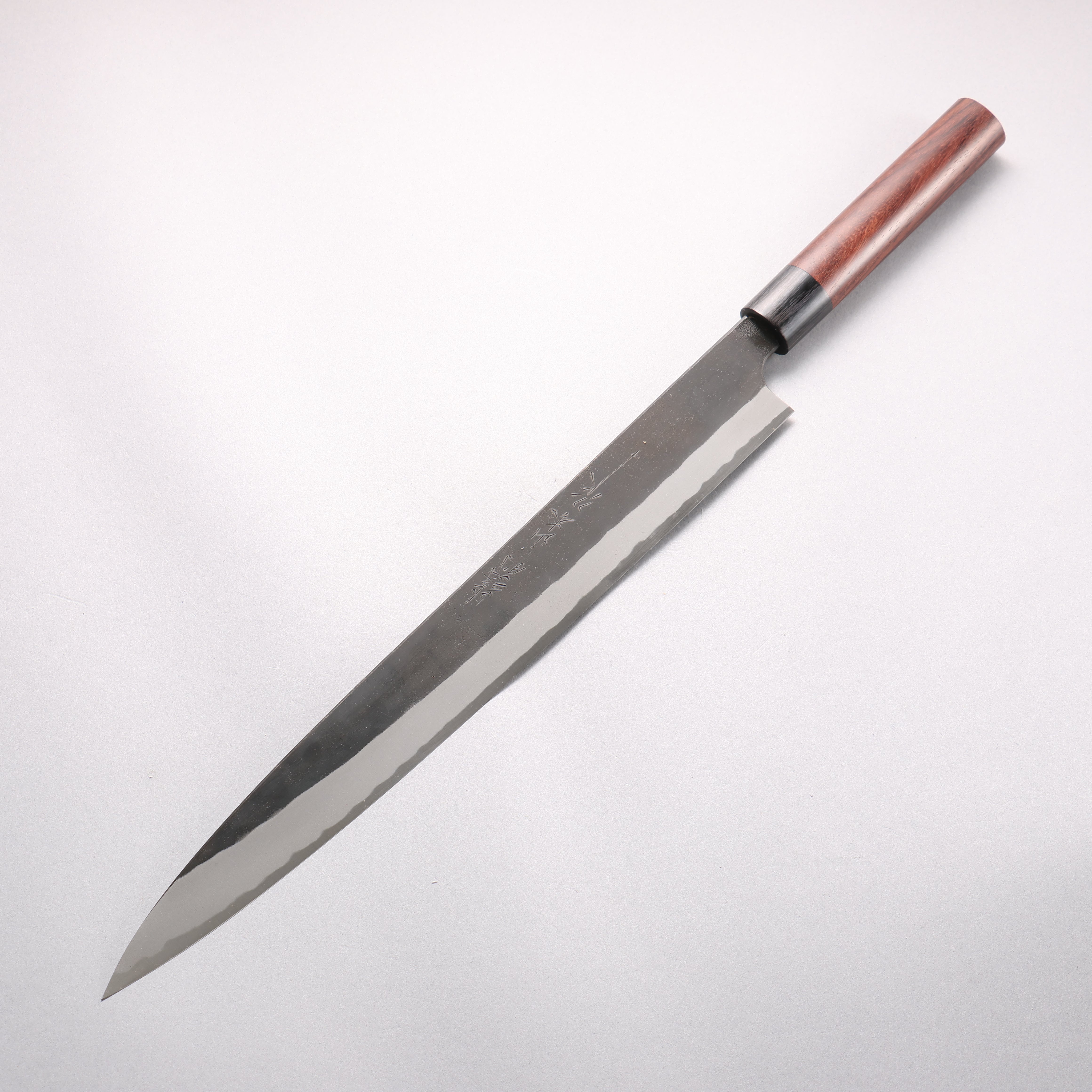 山本 直 白鋼一號 黑打 筋引 330mm 紫檀木（口輪：黑合成木） 握把 - 清助刃物