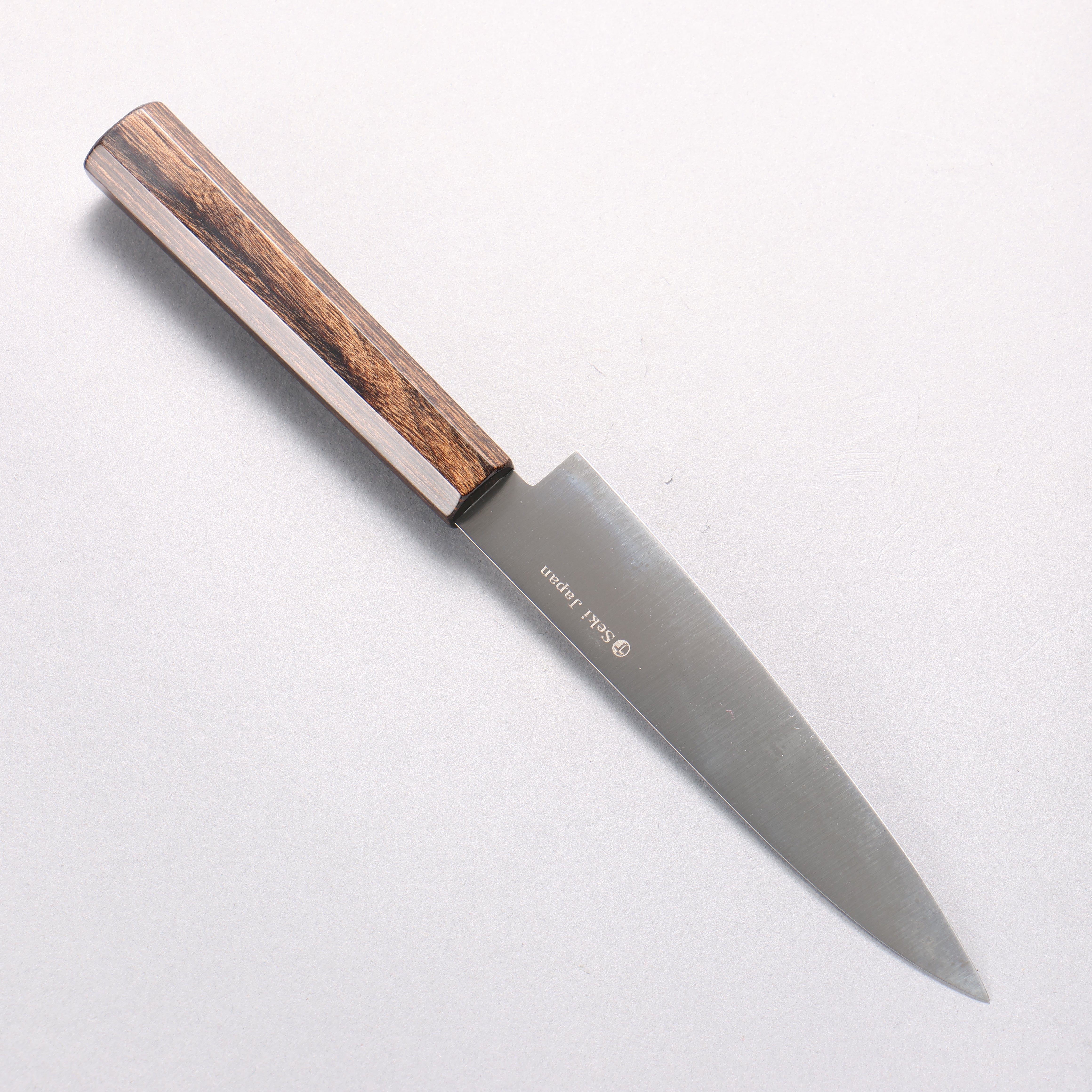兼常 一途 VG10 多用途小刀 135mm 茶色合成木 握把 - 清助刃物
