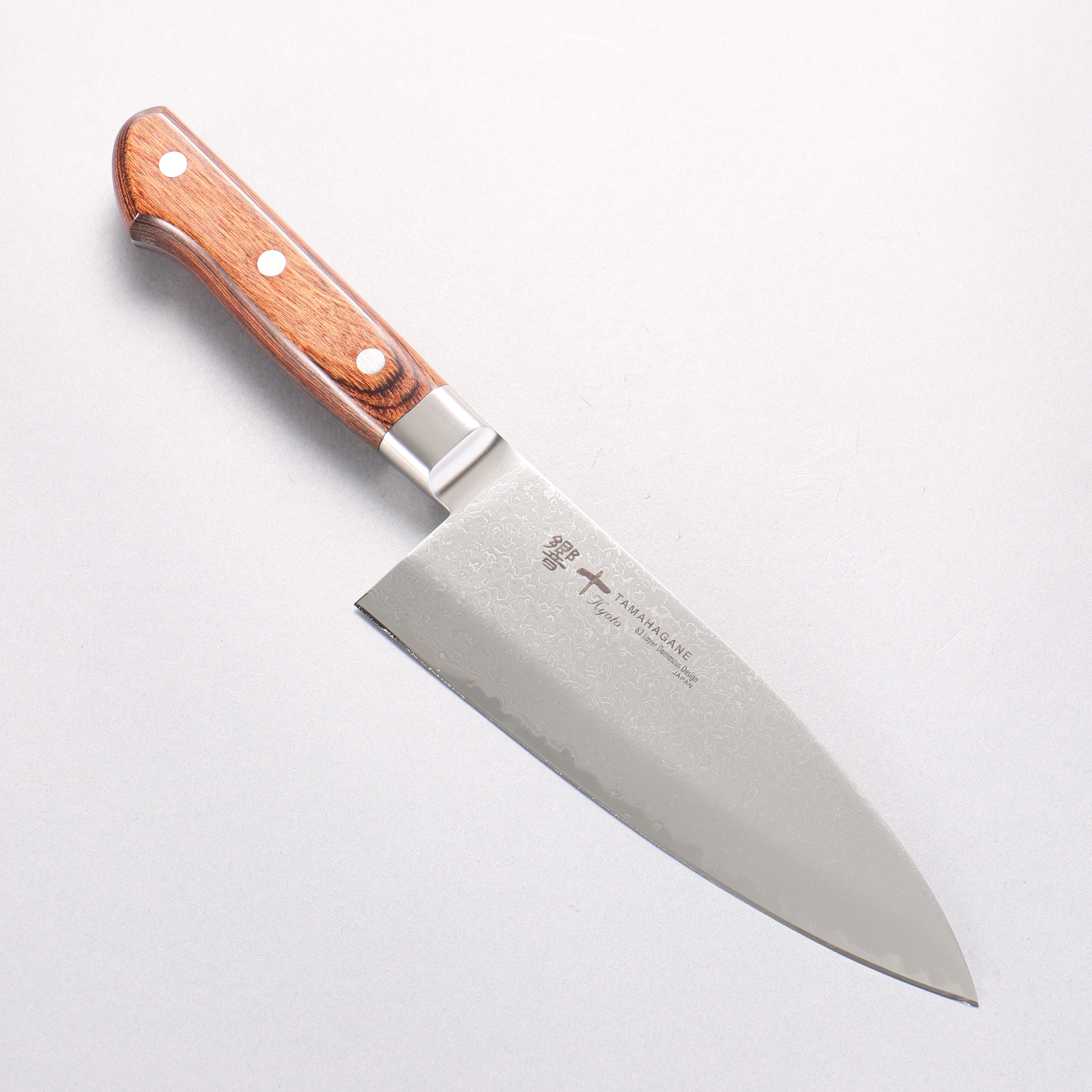玉鋼 響十 63層 大馬士革紋 出刃 170mm KP-1117 - 清助刃物