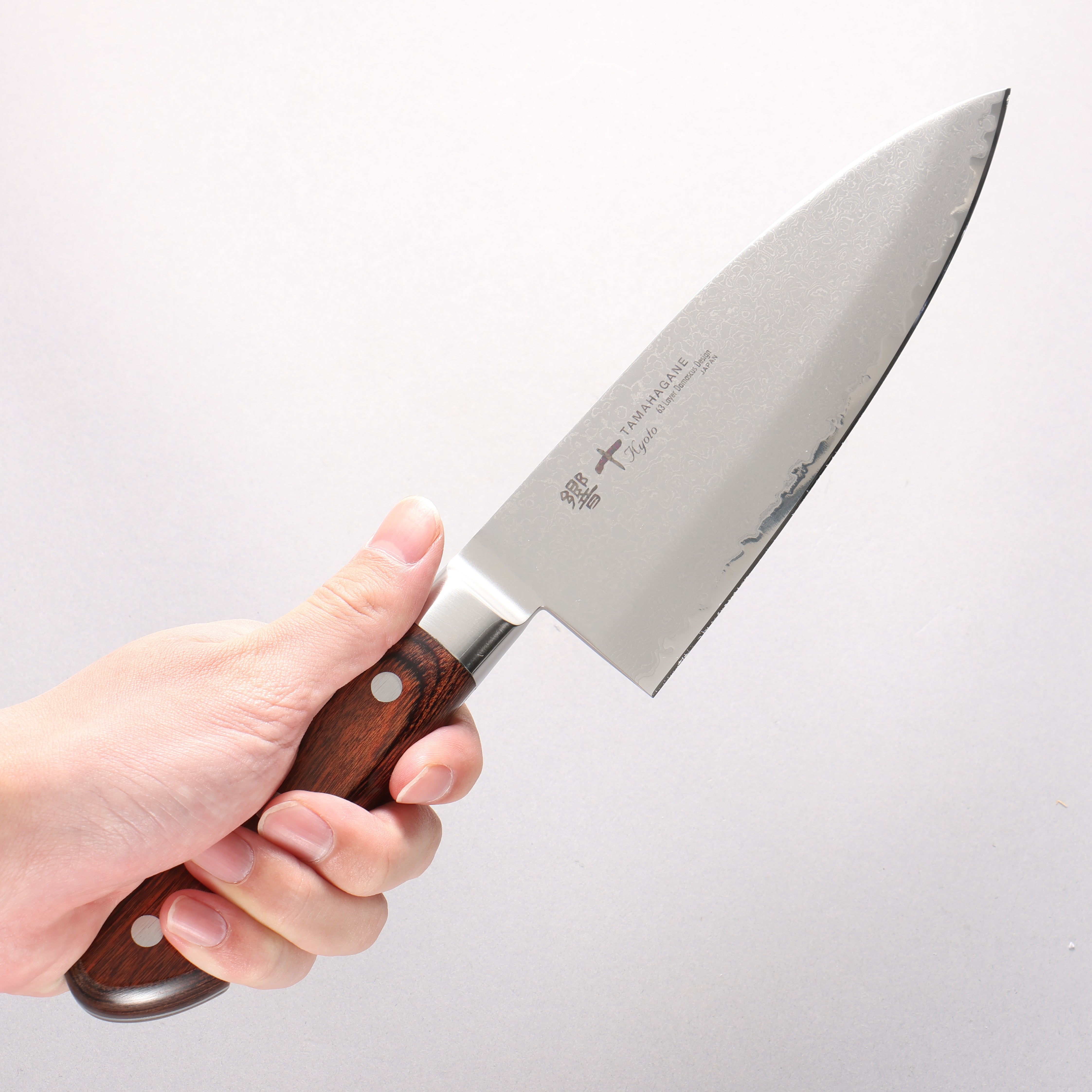 玉鋼 響十 63層 大馬士革紋 出刃 170mm KP-1117 - 清助刃物