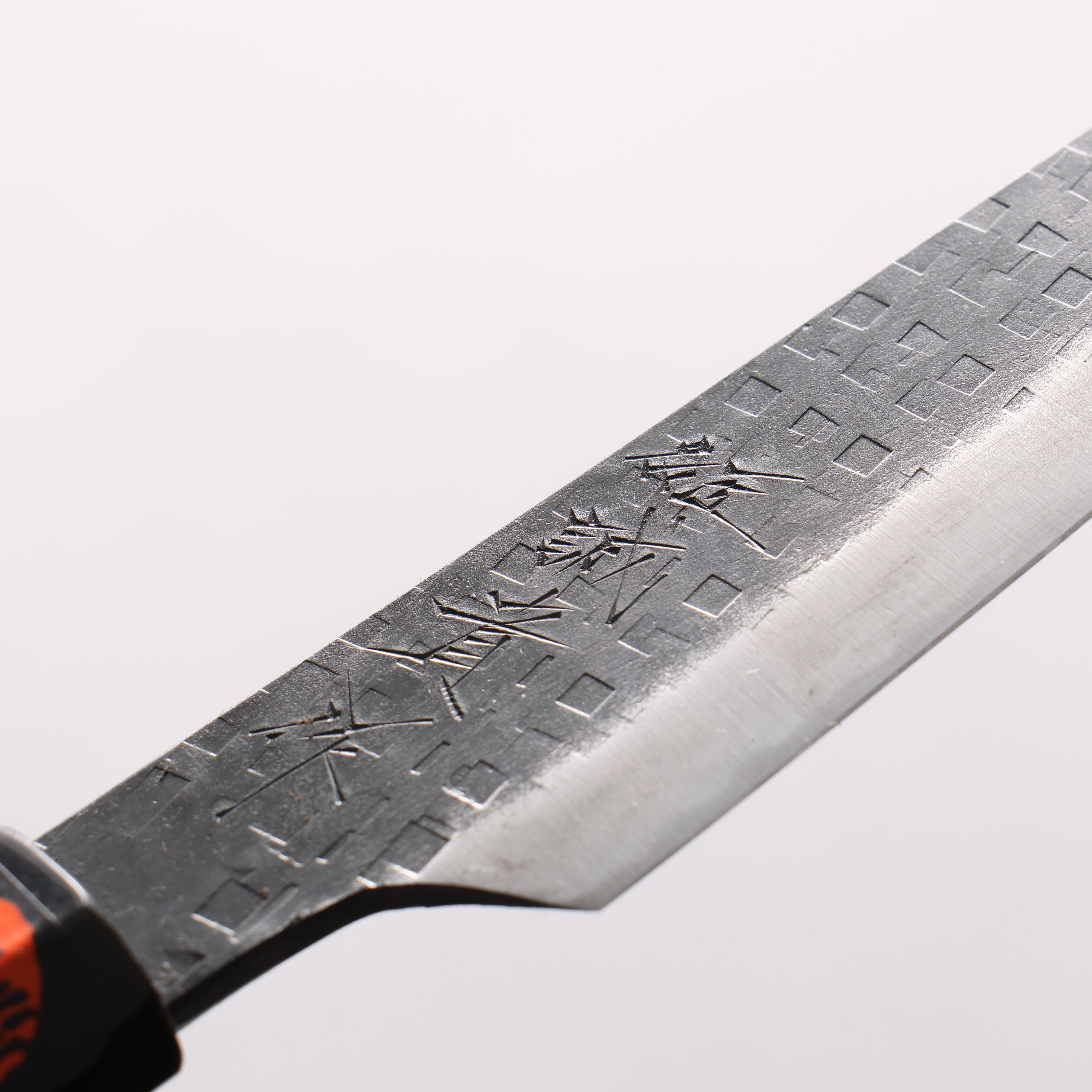 田中 誠貴 鐵火 青鋼二號 黑打 鎚目 (角) 切付多用途小刀 120mm 核桃木 握把 - 清助刃物
