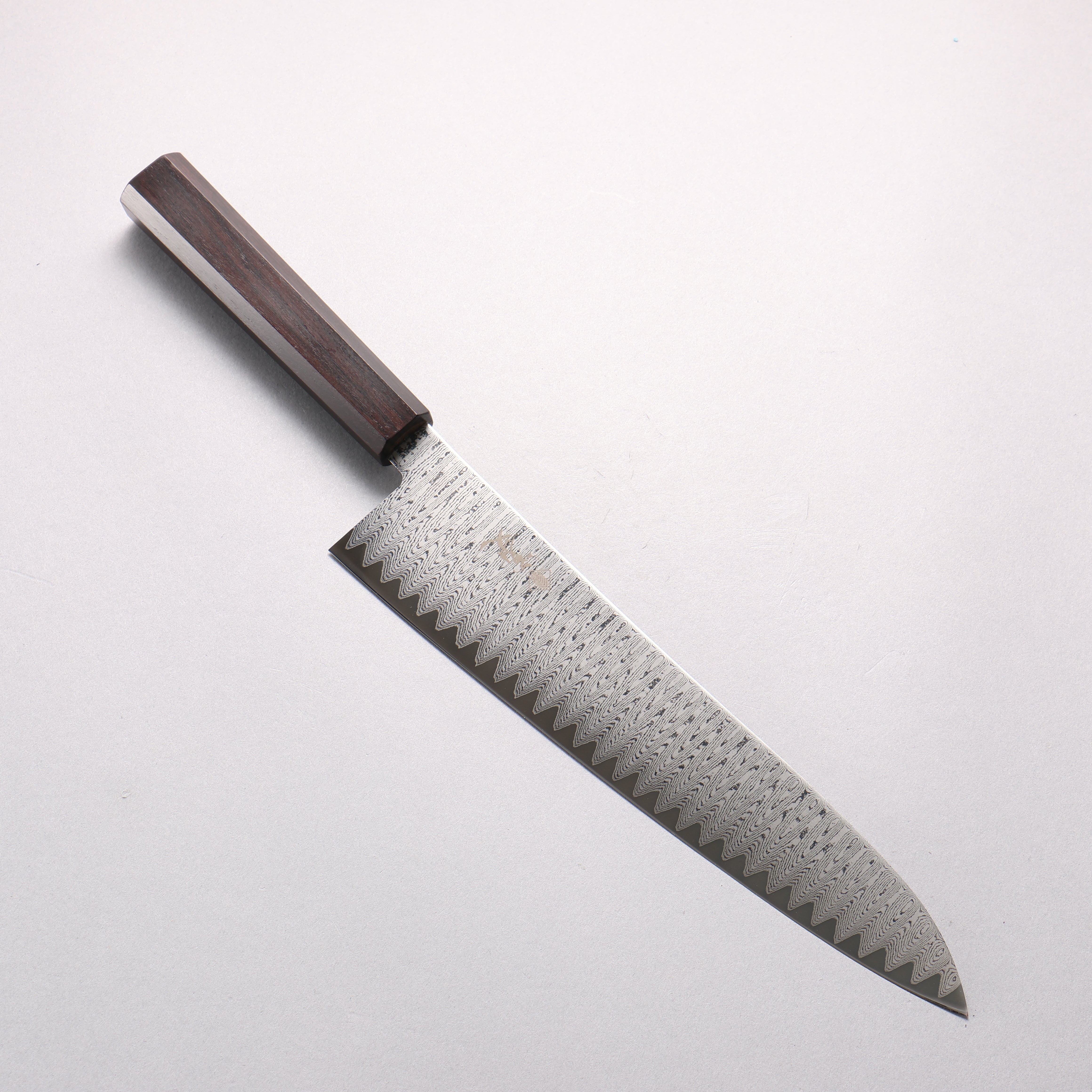 寬丈 VG10 大馬士革紋 階梯圖樣 牛刀 240mm 黑檀 握把 - 清助刃物