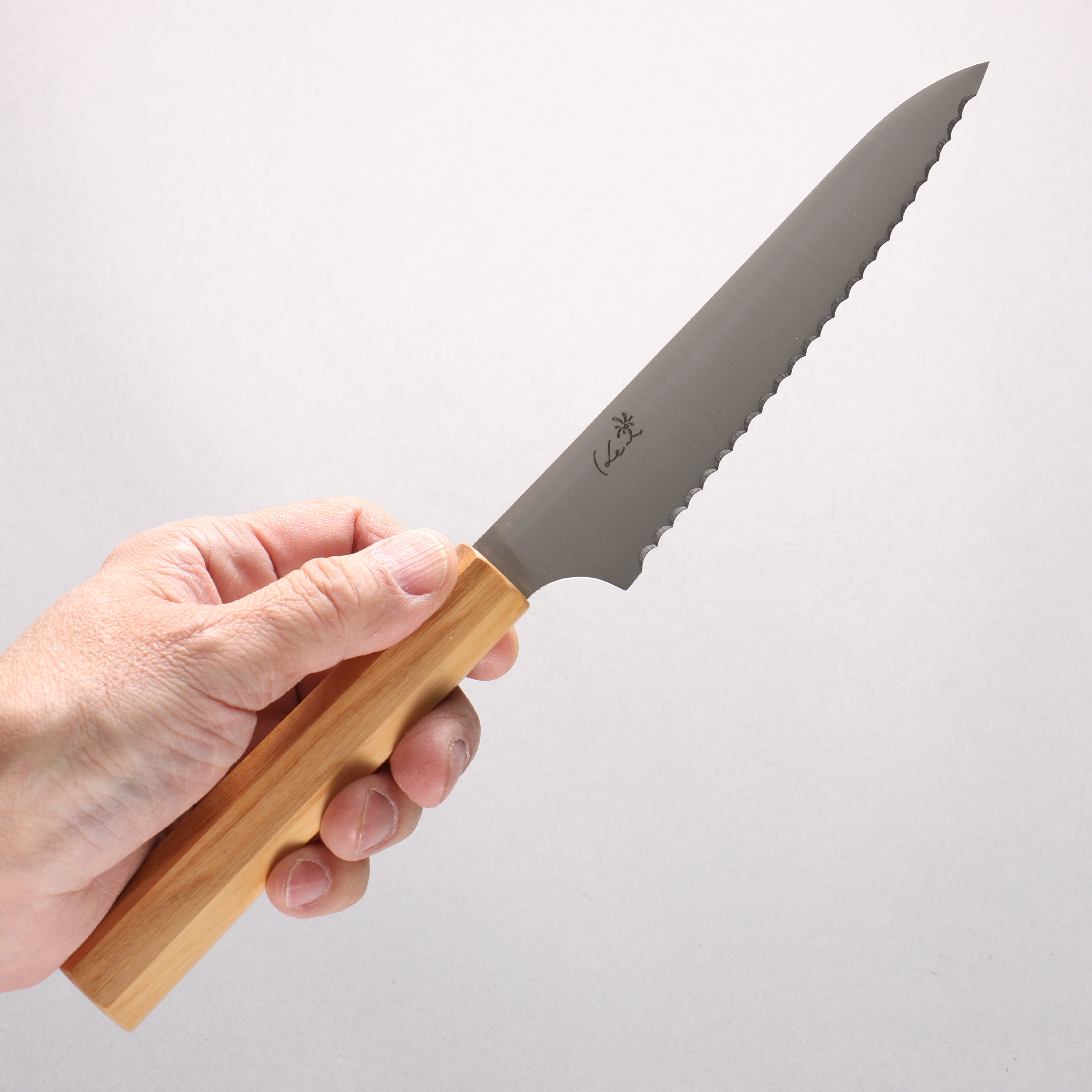 Kei 不鏽鋼 麵包刀 150mm 橄欖樹 握把 - 清助刃物
