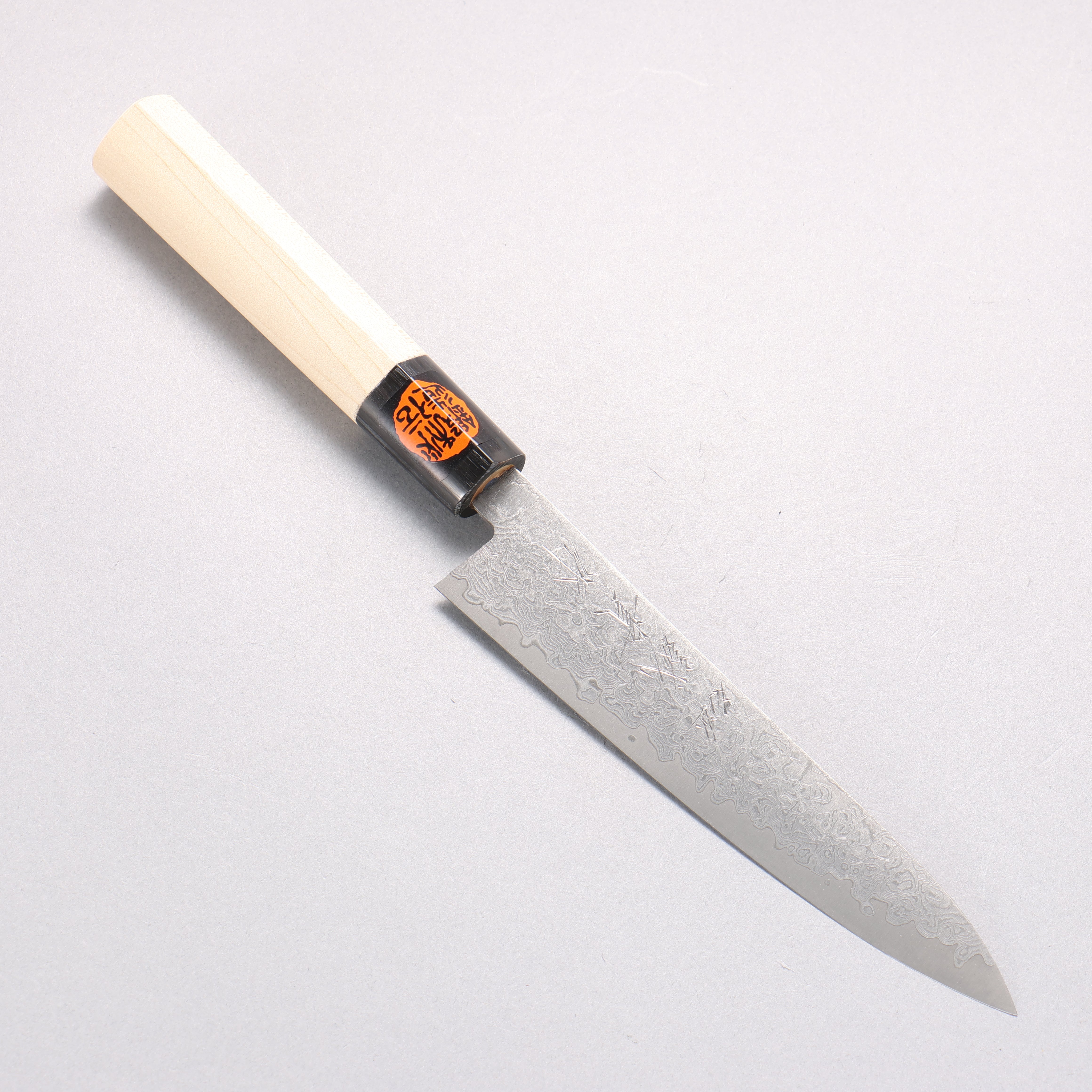 田中 誠貴 VG10 17層 大馬士革紋 多用途小刀 150mm 木蘭（口輪：水牛角） 握把 - 清助刃物
