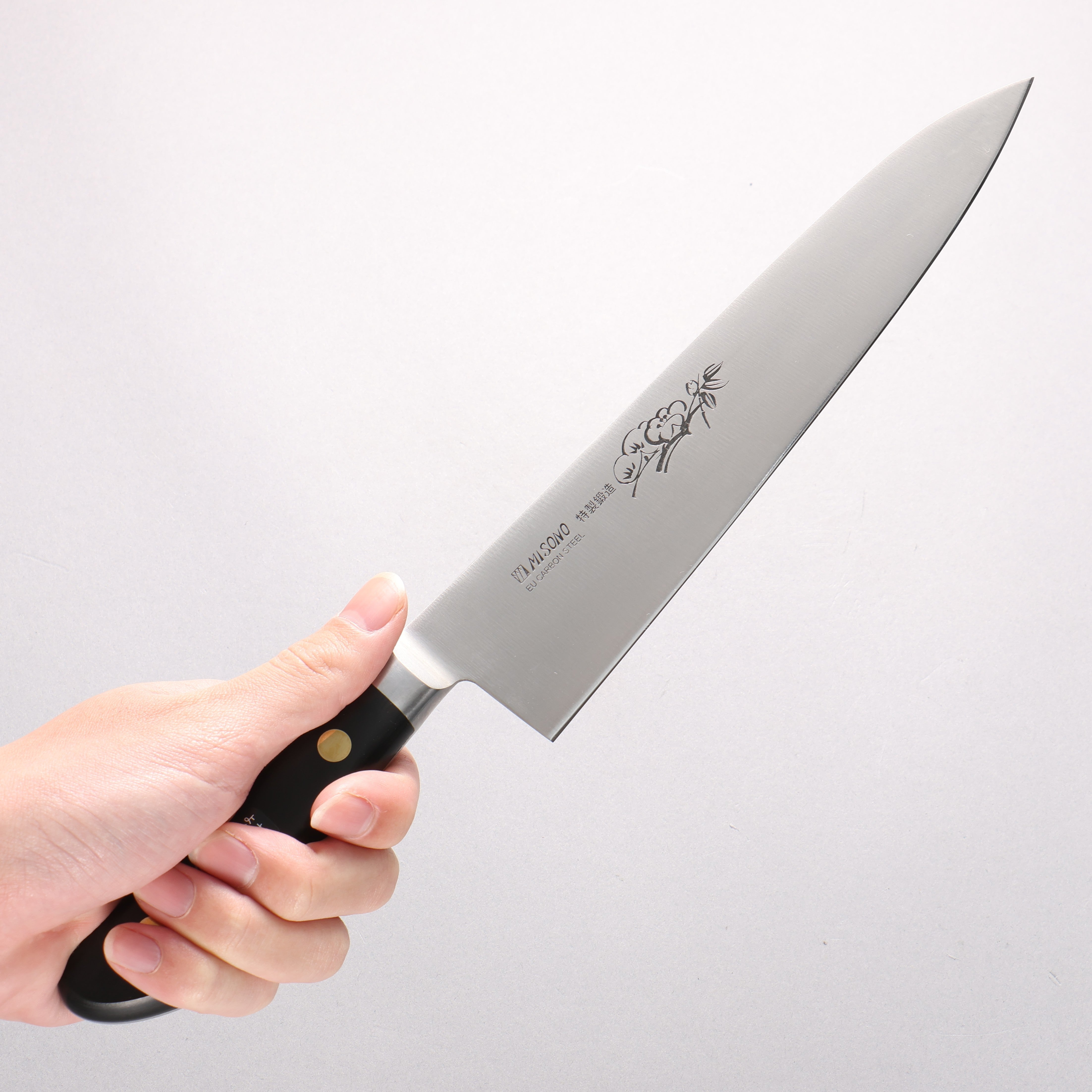 Misono 瑞典鋼 刻有梅的圖樣 牛刀 210mm - 清助刃物