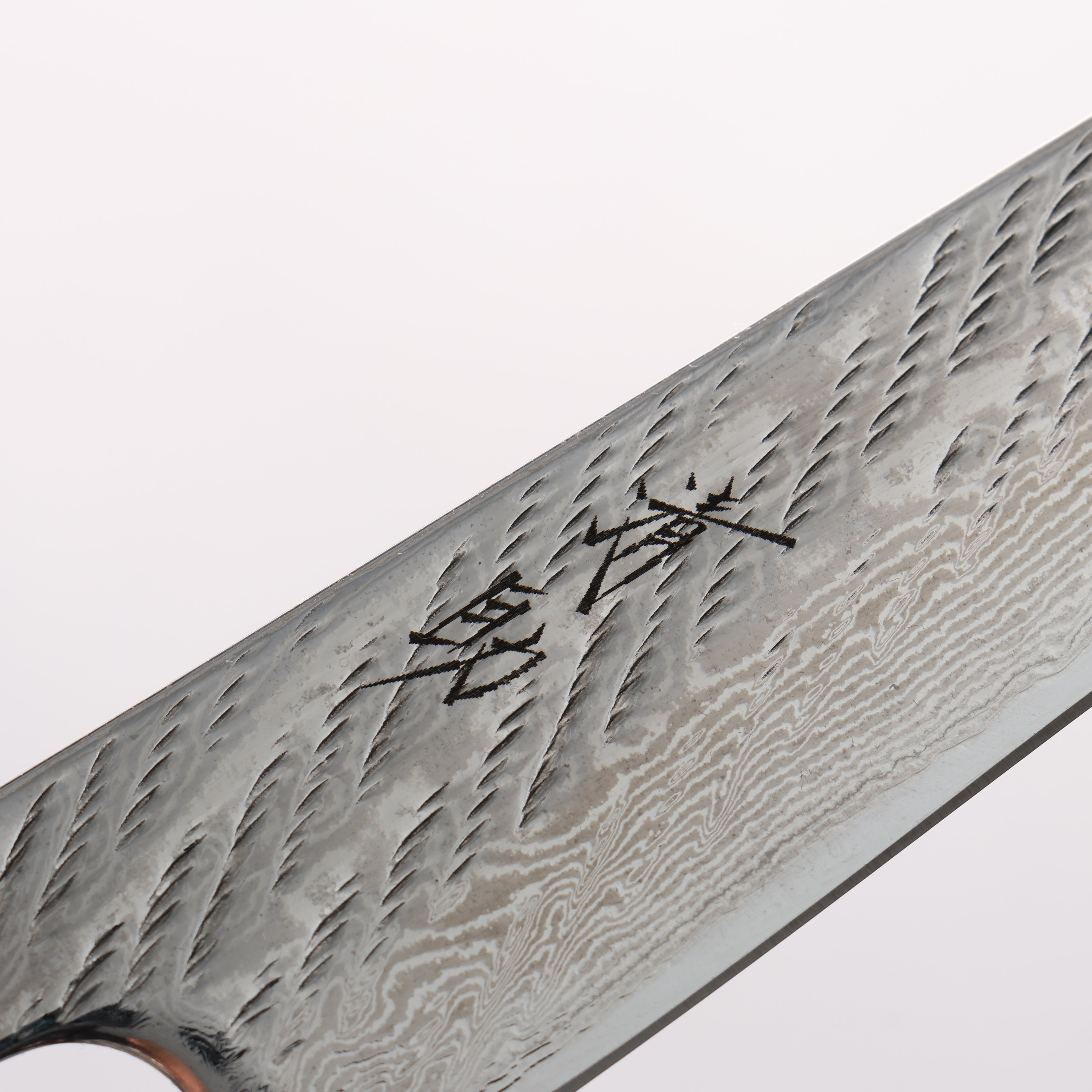 清助 AUS10 鎚目 大馬士革紋 繩索紋樣 多用途小刀 135mm 燒櫟木 握把 - 清助刃物