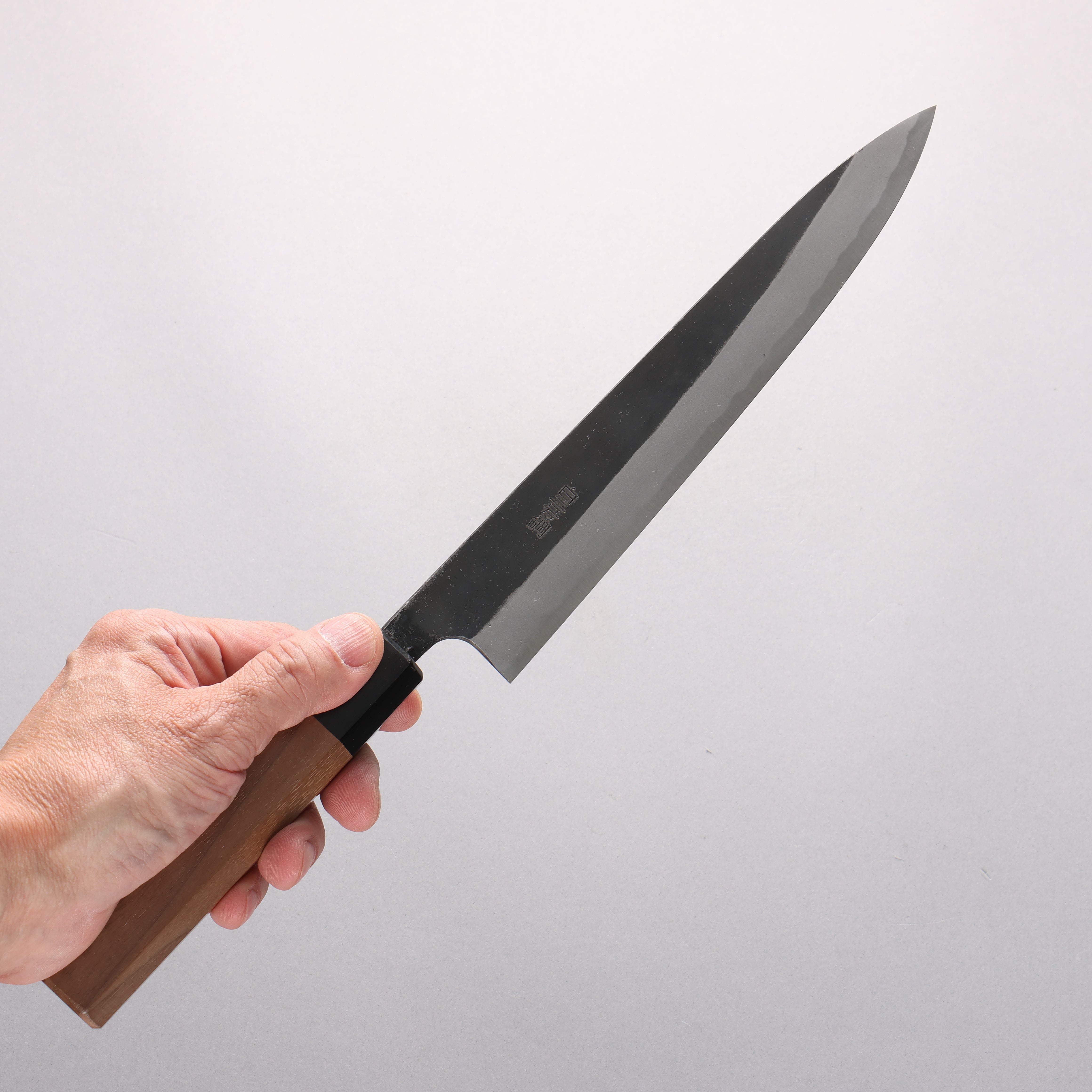 山本 直 白鋼二號 黑打 筋引 210mm 核桃木 握把 - 清助刃物