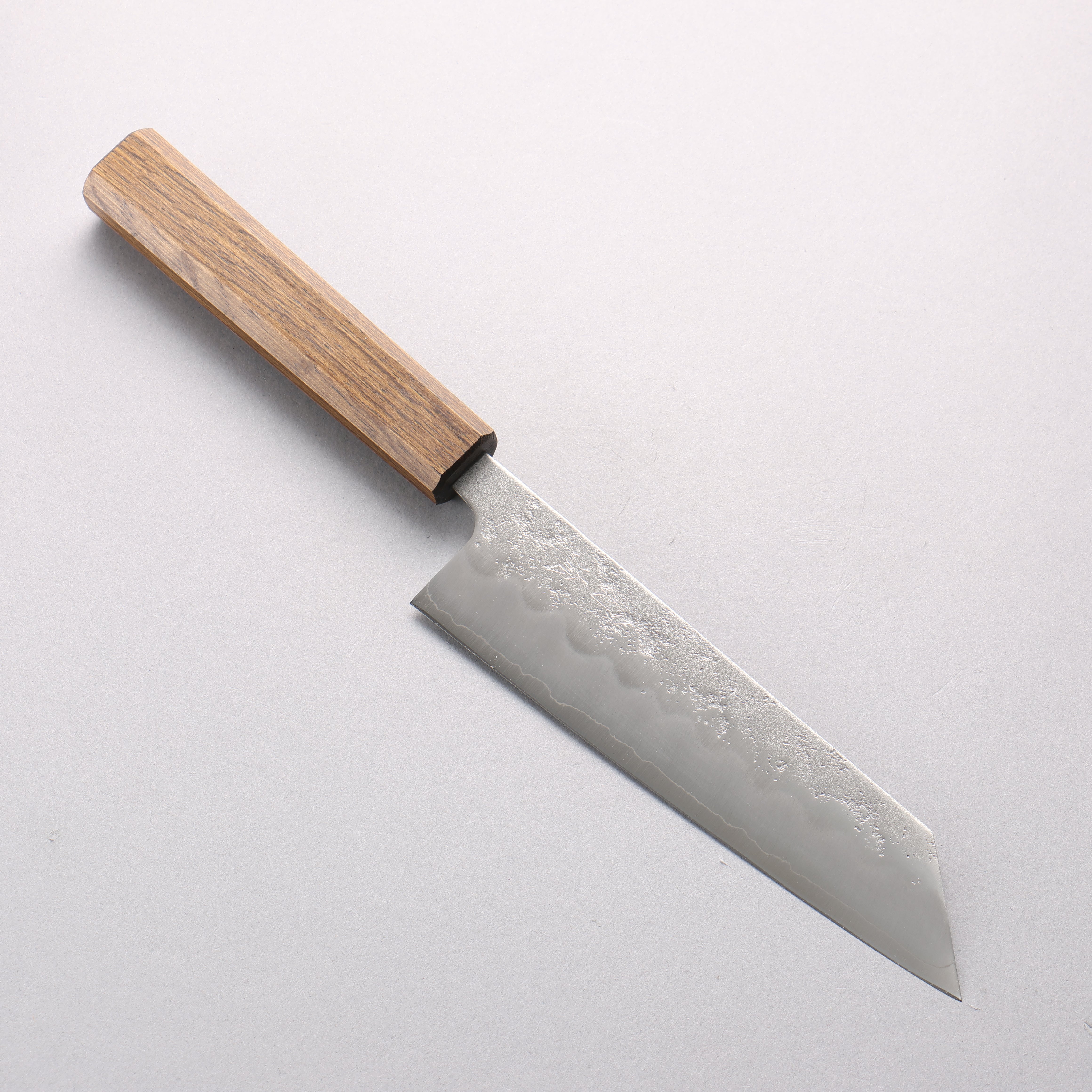 翁流 銀三鋼 梨地 文化刀 170mm 橡木 （煤炭煙黑） 握把 - 清助刃物
