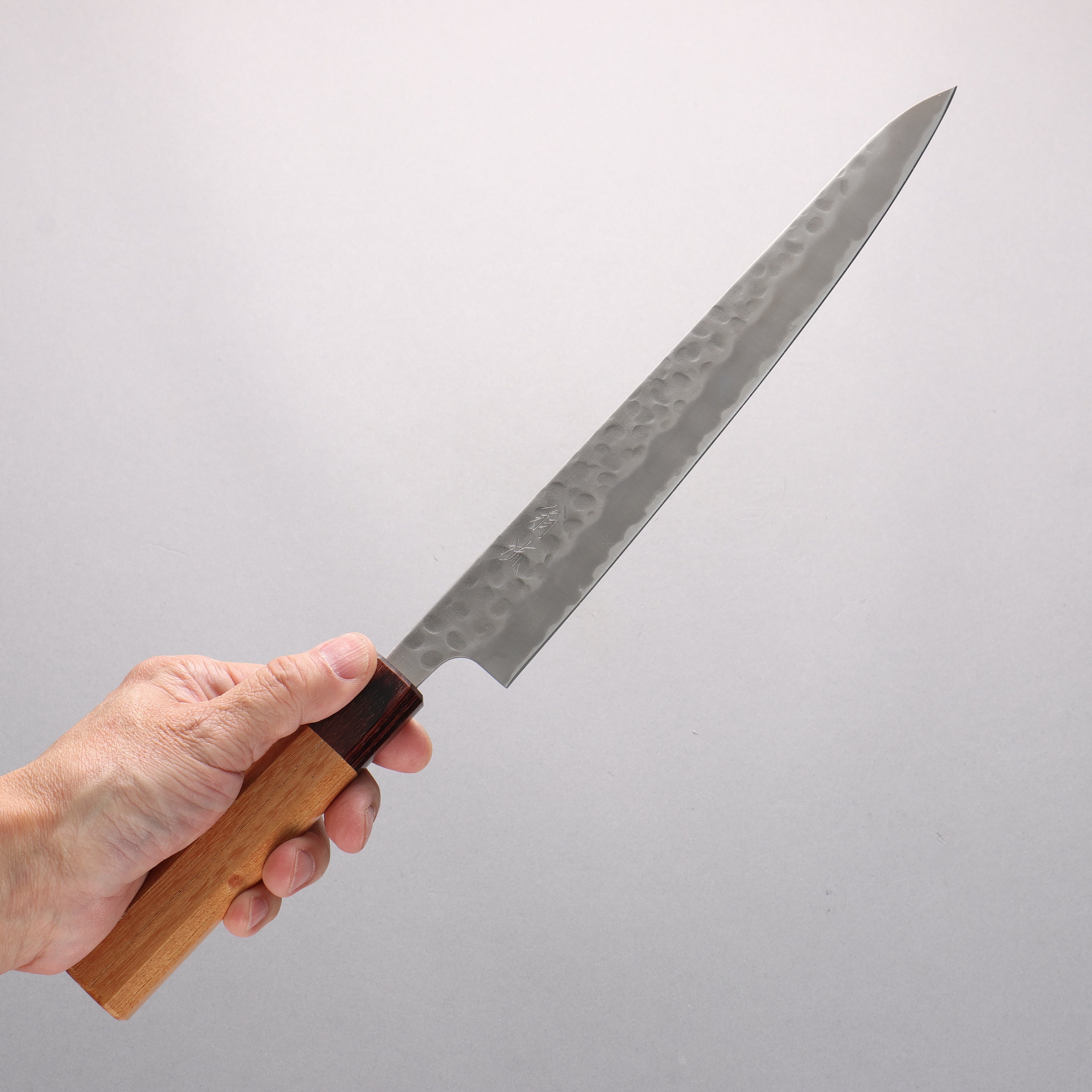翁流 白鋼二號 鎚目 筋引 240mm 櫸木 握把 - 清助刃物