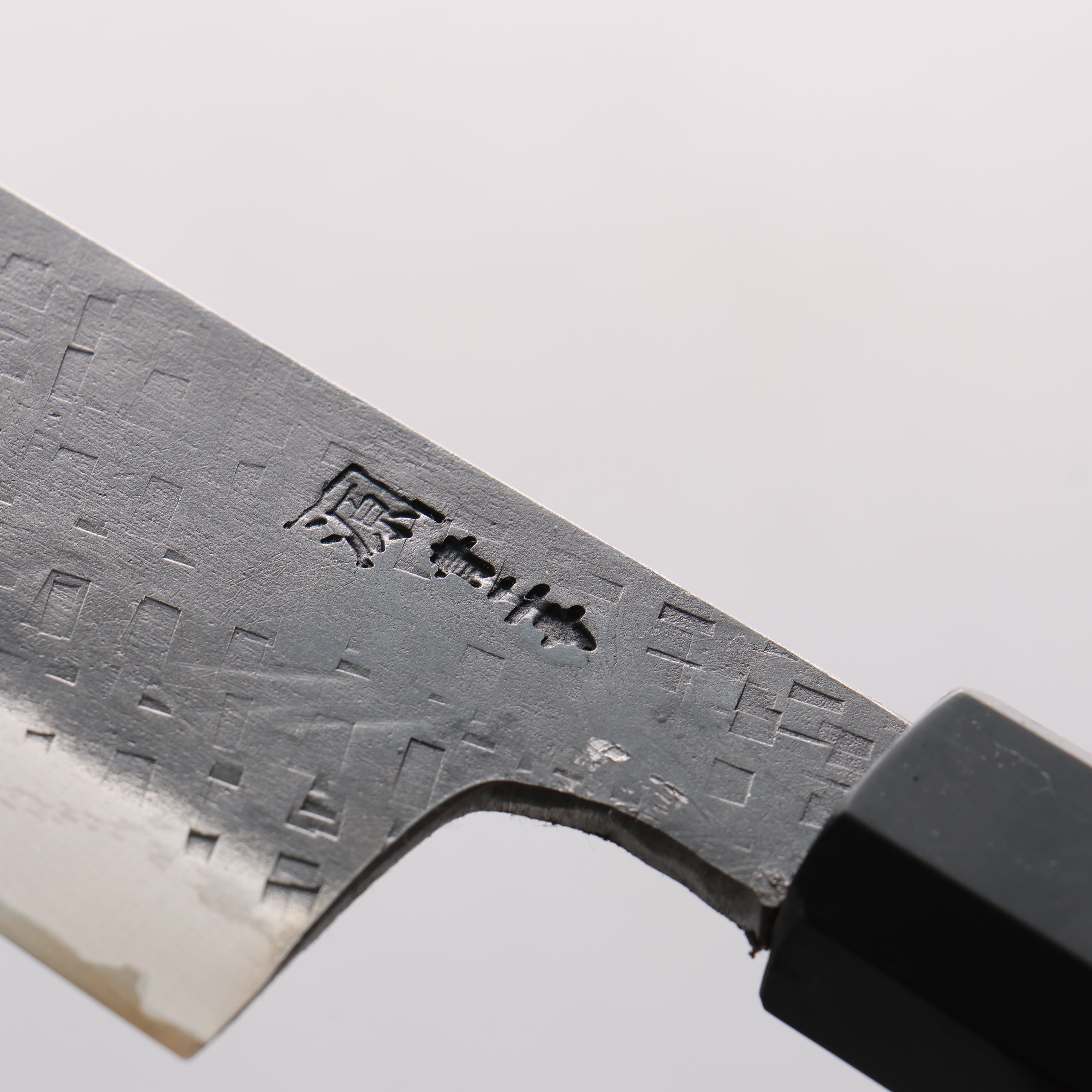 田中 誠貴 鐵火 青鋼二號 黑打 鎚目 (角) 切付三德刀 165mm 核桃木 握把 - 清助刃物