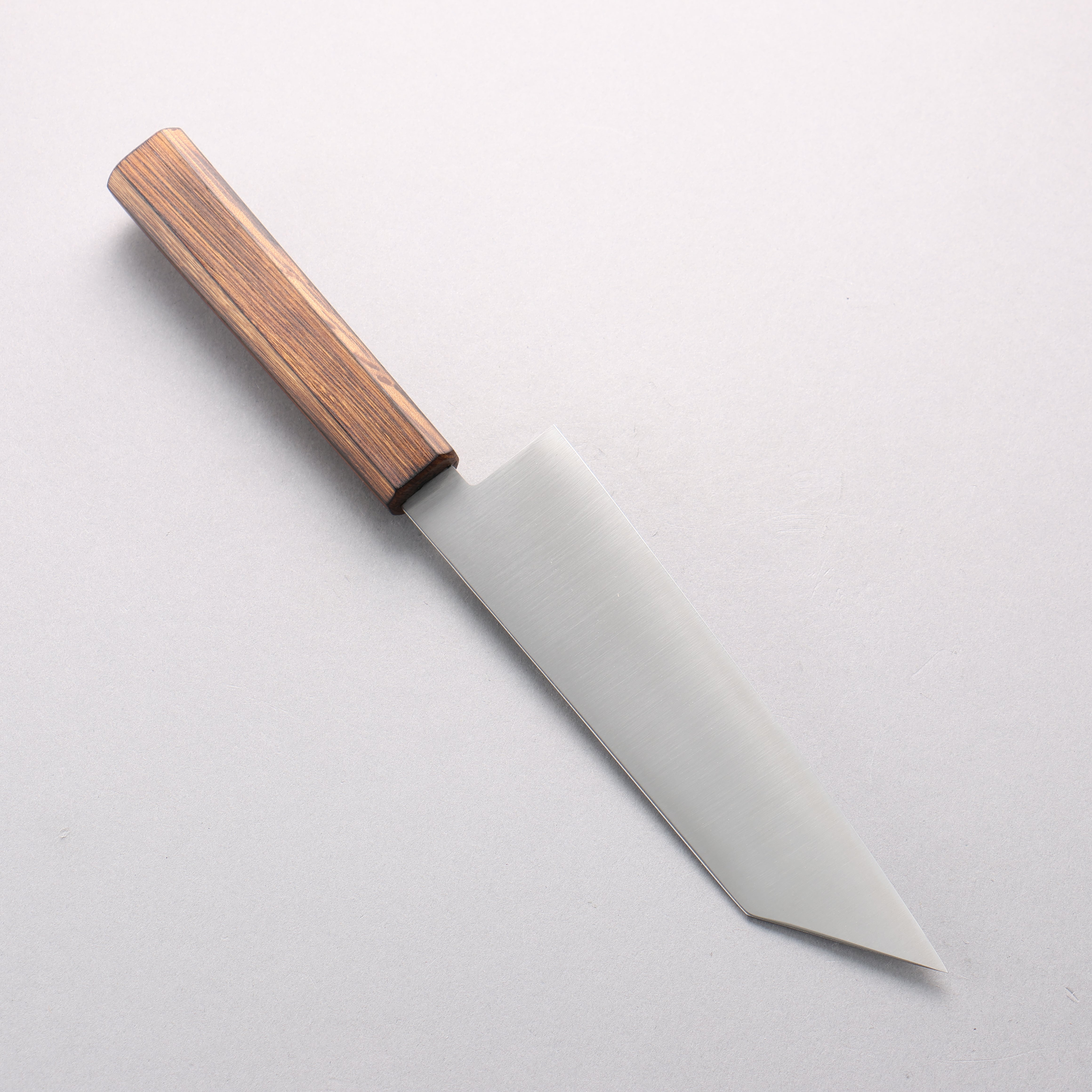 清助 青鋼二號 切付牛刀 180mm 橡木 （煤炭煙黑） 握把 - 清助刃物