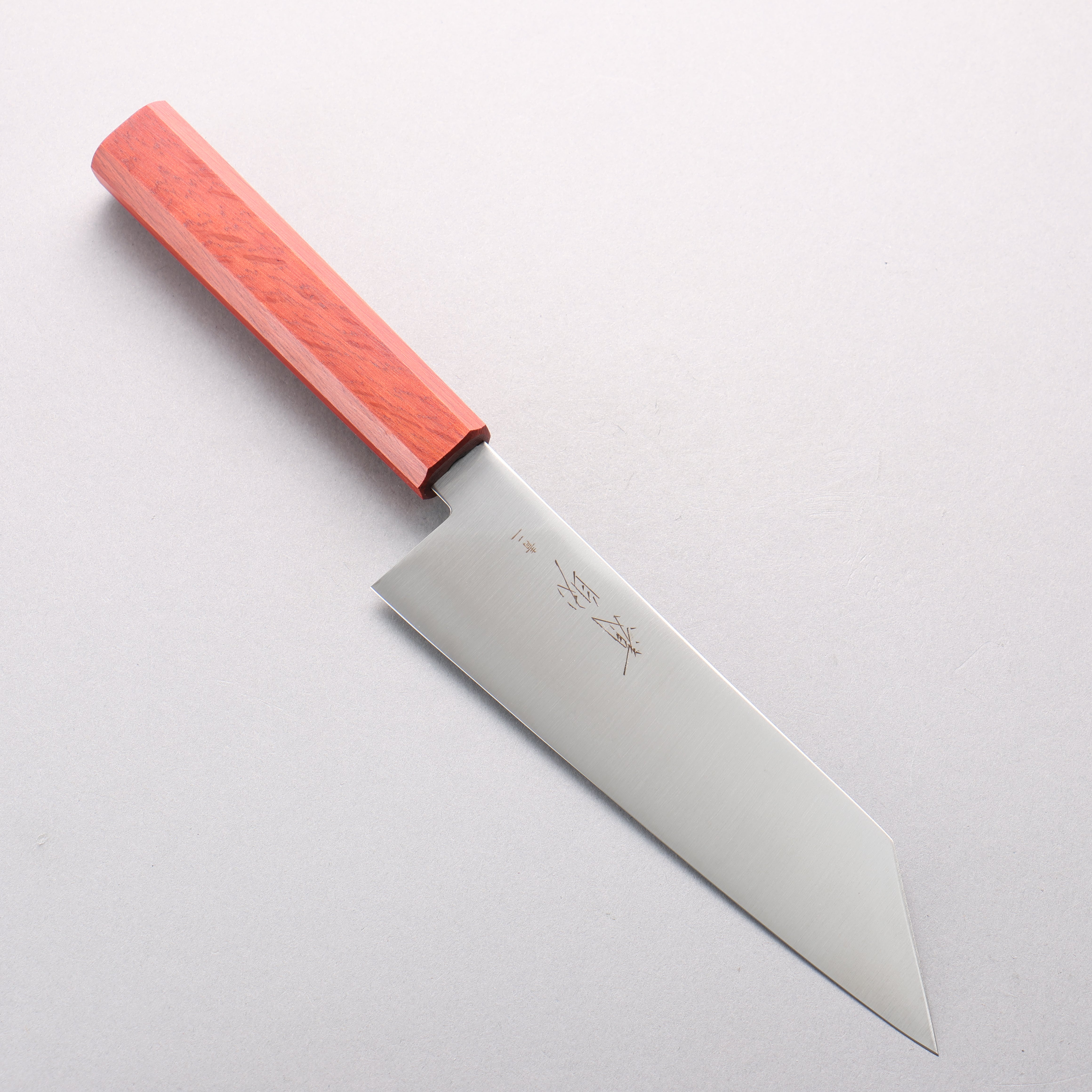 清助 青鋼二號 切付牛刀 180mm 橡木（煙赤） 握把 - 清助刃物