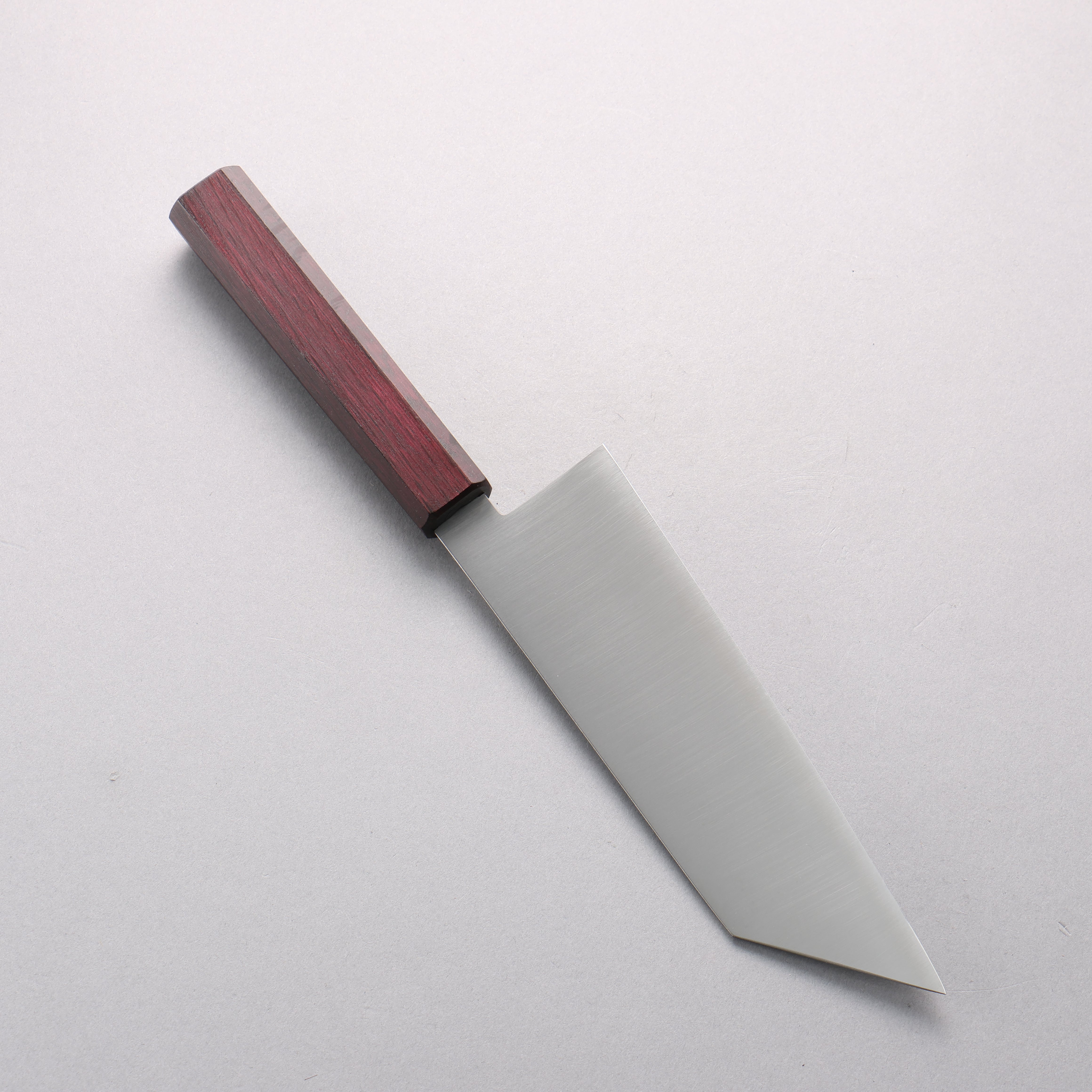 清助 青鋼二號 寬切付三德刀 180mm 橡木（紫色） 握把 - 清助刃物