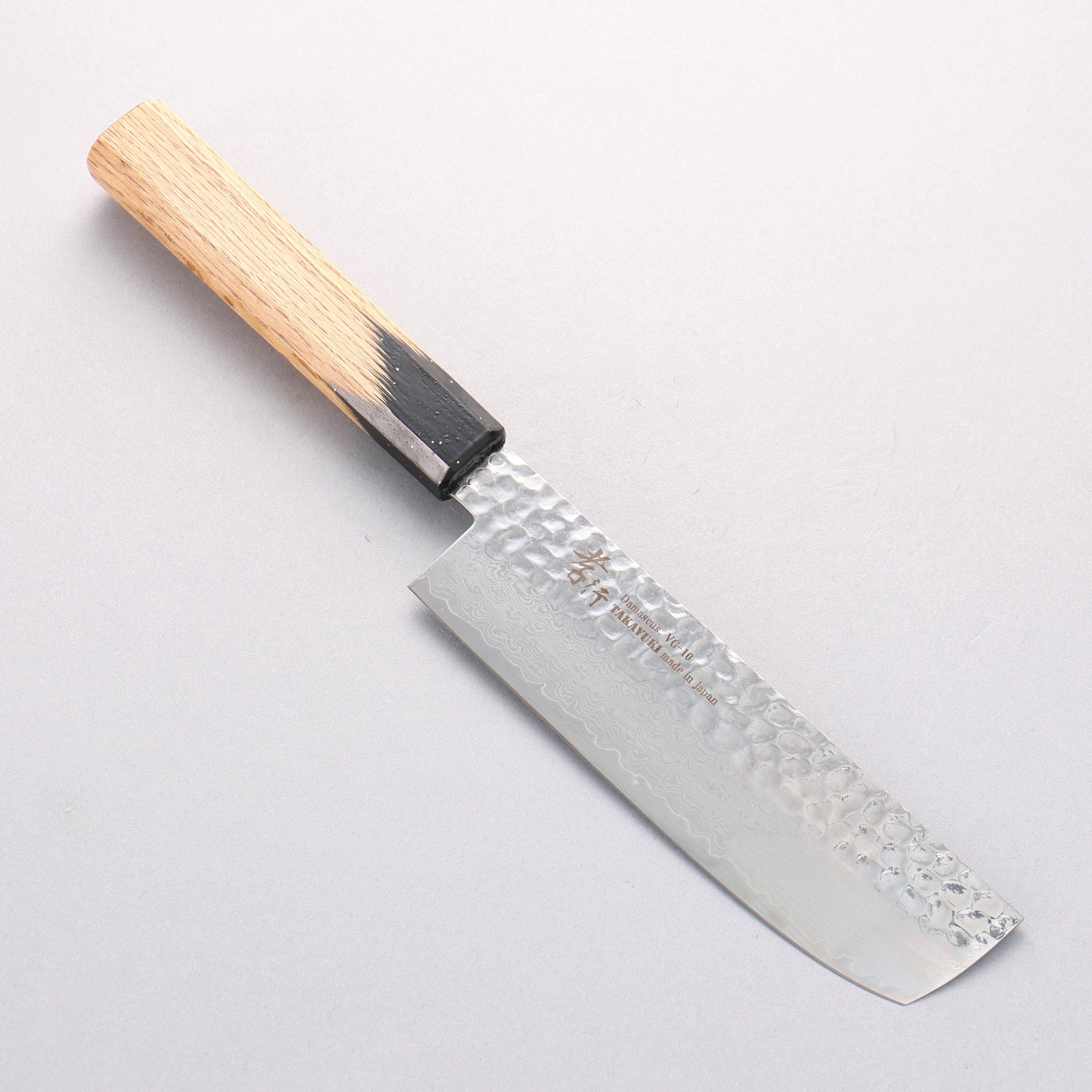 堺 孝行 VG10 33層大馬士革紋 菜切 160mm 櫟木漆塗（黑伸）握把 - 清助刃物