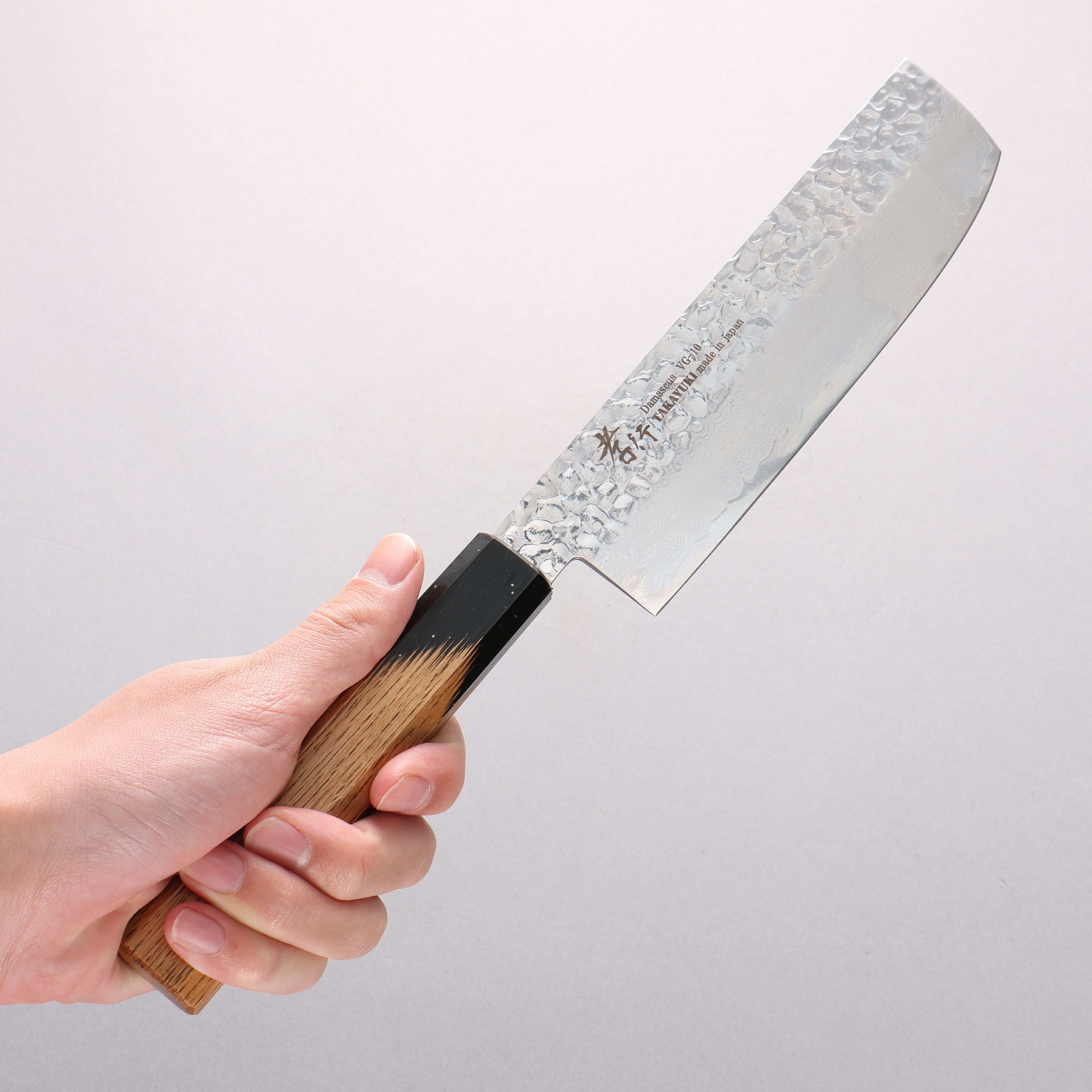 堺 孝行 VG10 33層大馬士革紋 菜切 160mm 櫟木漆塗（黑伸）握把 - 清助刃物
