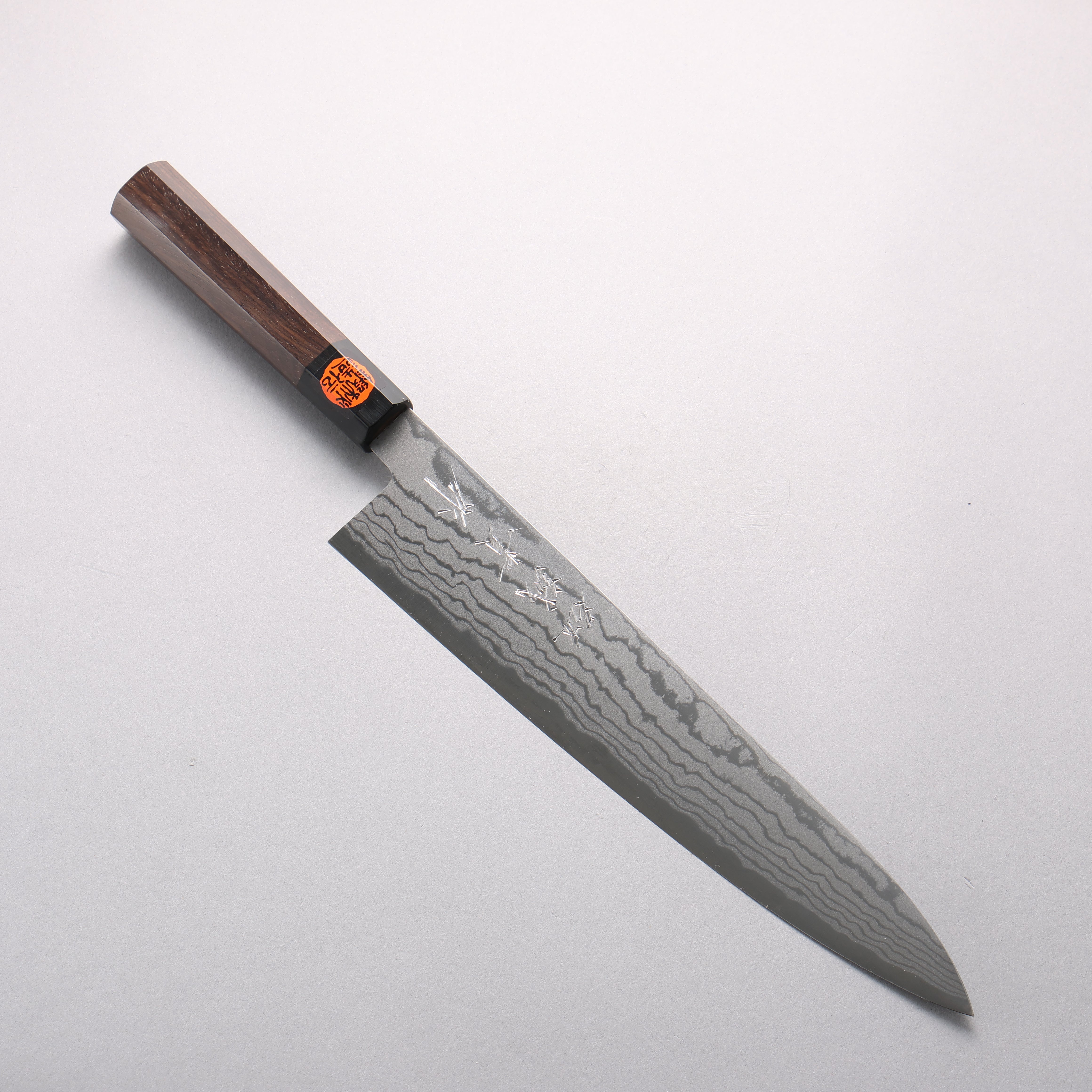 田中 誠貴 青鋼二號 大馬士革紋 牛刀 270mm 核桃木 握把 - 清助刃物