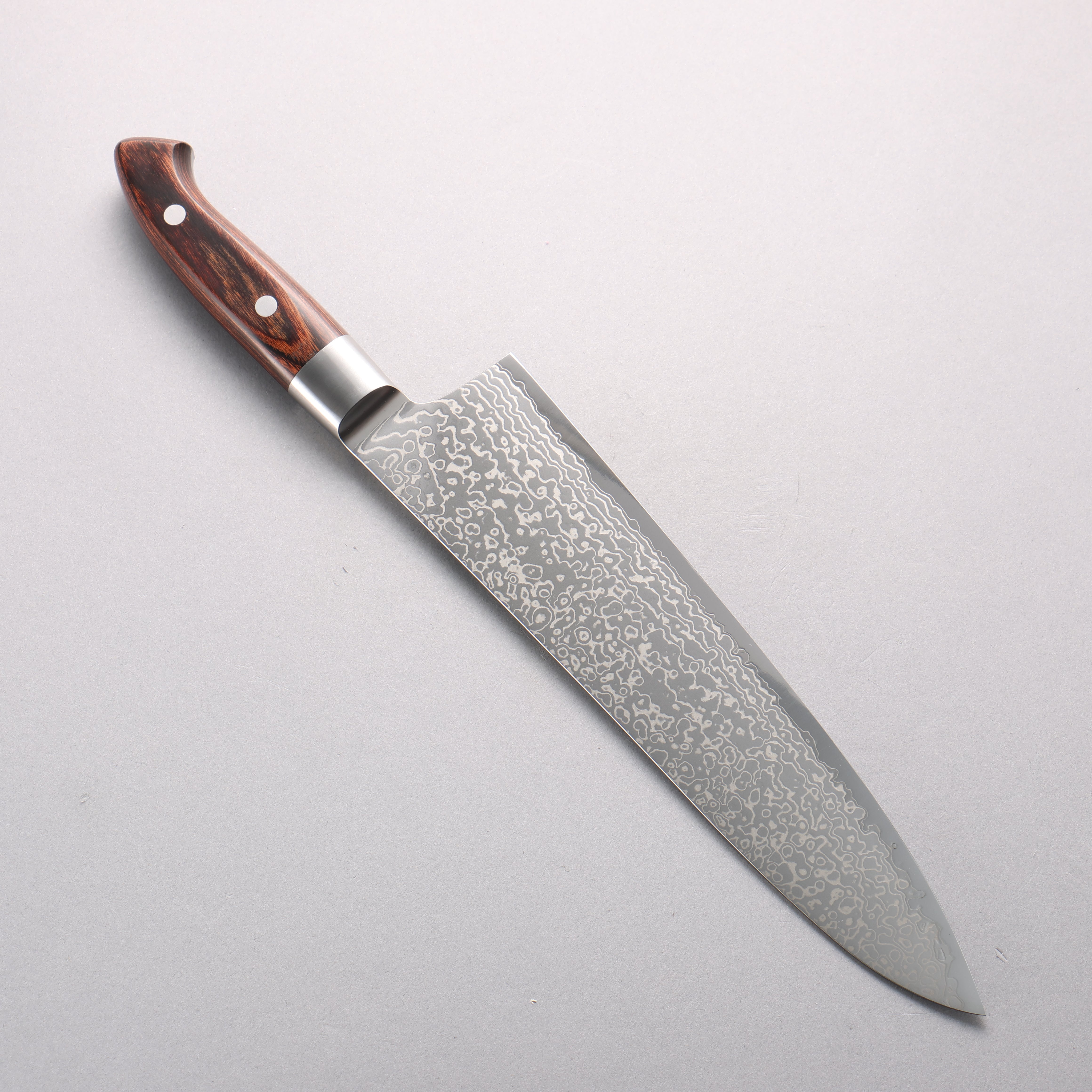 佳人 超級青鋼 大馬士革紋 牛刀 240mm 桃花心木 握把 - 清助刃物