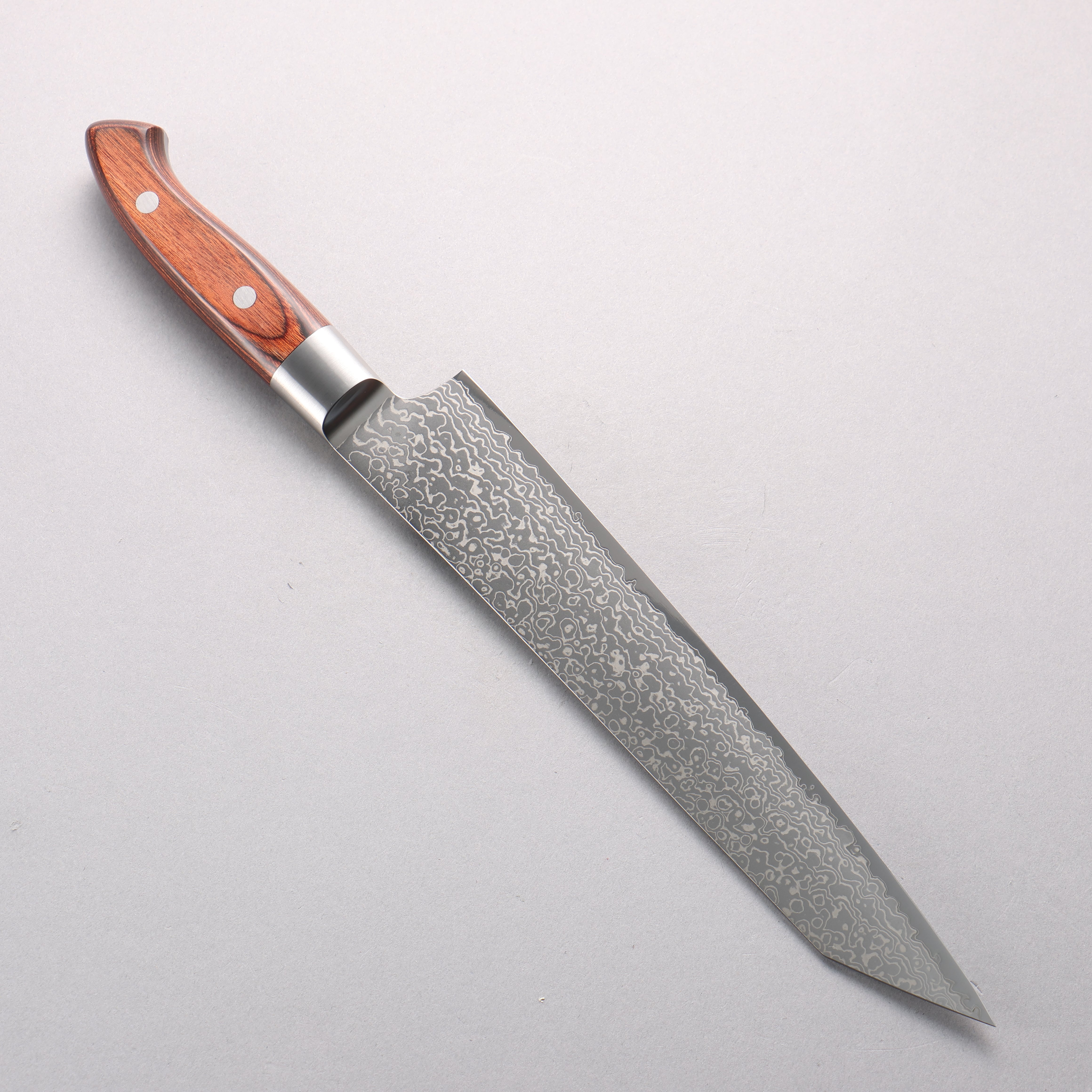 佳人 超級青鋼 大馬士革紋 切付筋引 240mm 桃花心木 握把 - 清助刃物