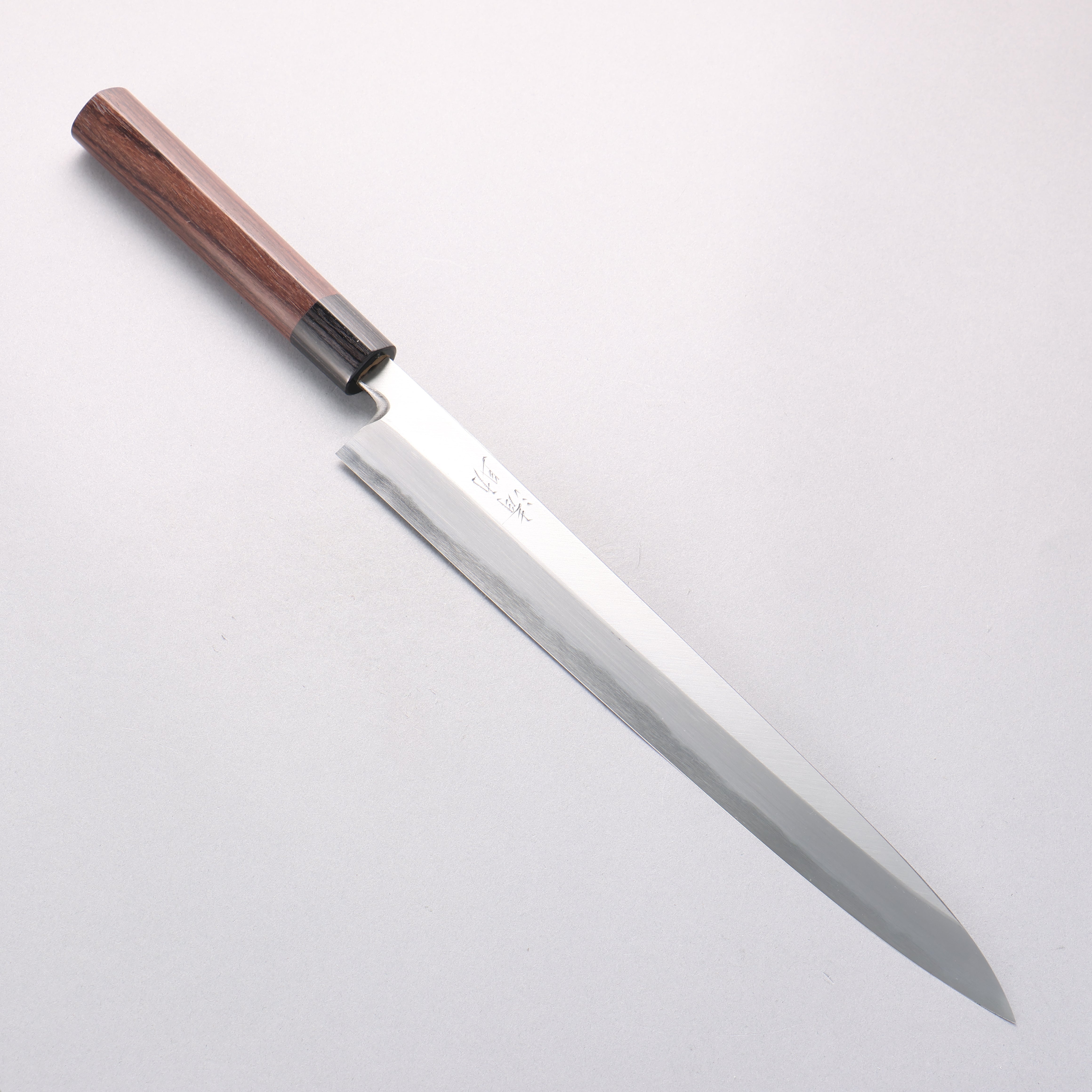 清助 青鋼 霞研 柳刃 300mm 紫檀木 握把 - 清助刃物
