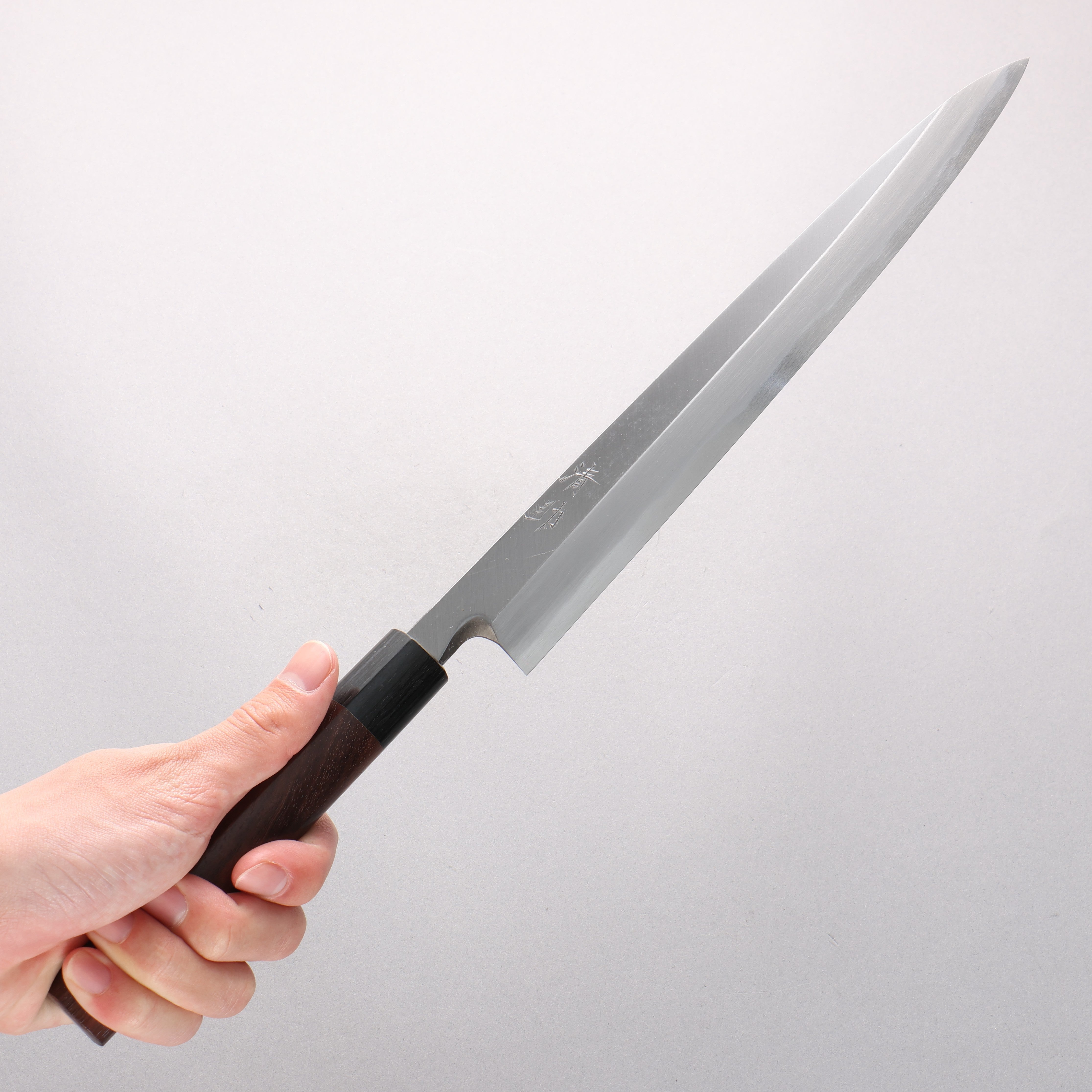 清助 青鋼 霞研 柳刃 270mm 紫檀木 握把 - 清助刃物