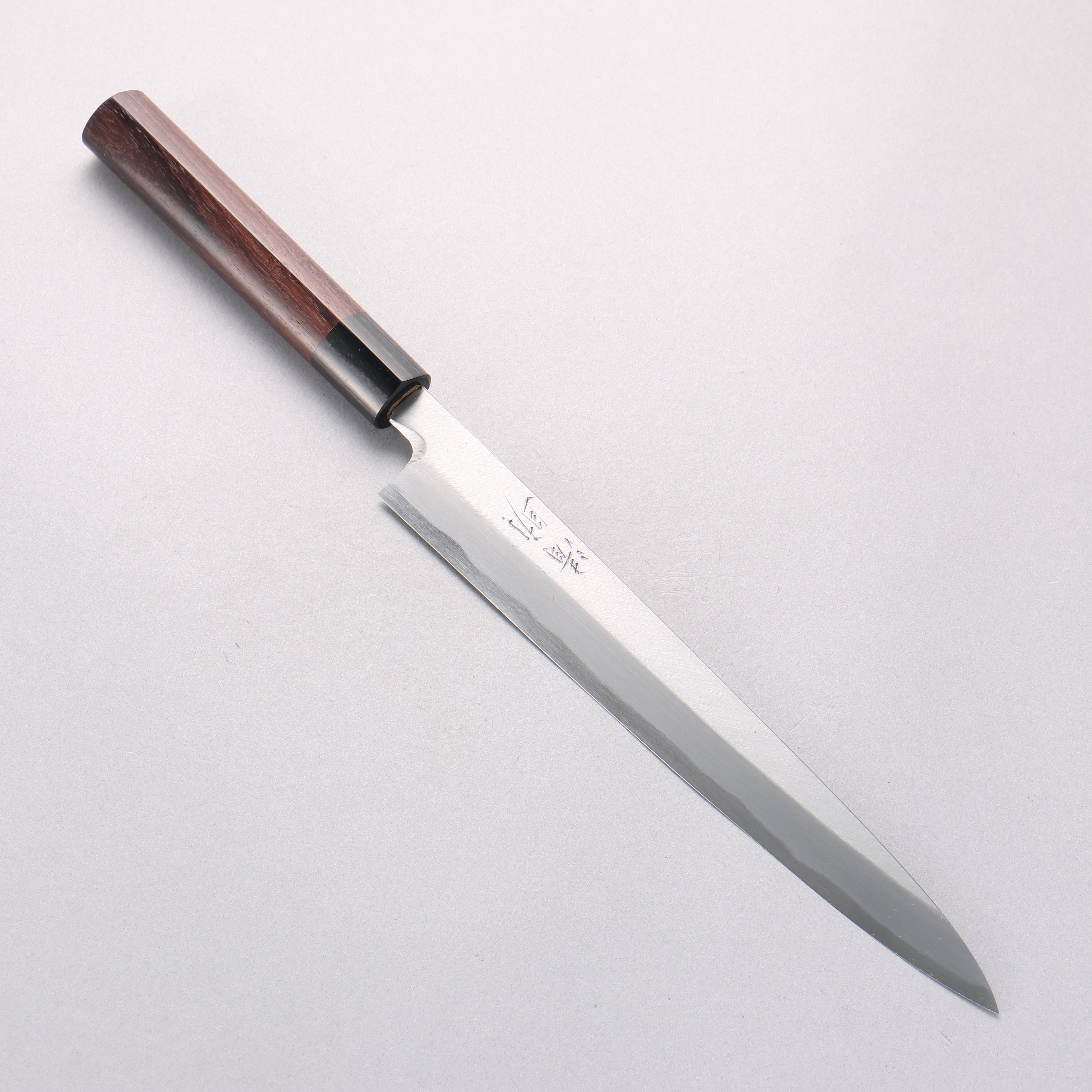 清助 青鋼 霞研 柳刃 240mm 紫檀木 握把 - 清助刃物