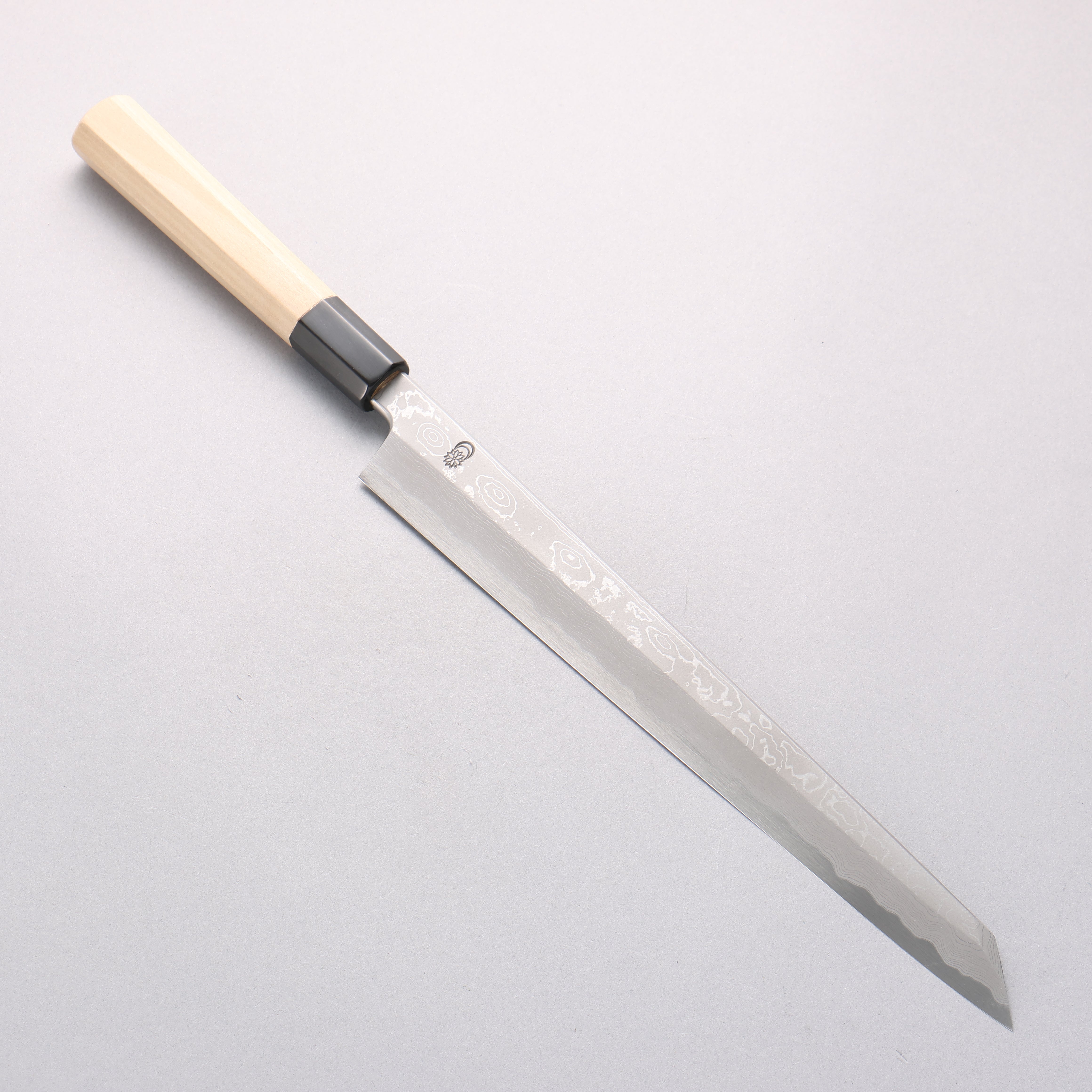 菊月 青鋼一號 大馬士革紋 切付柳刃 270mm 木蘭握把 - 清助刃物