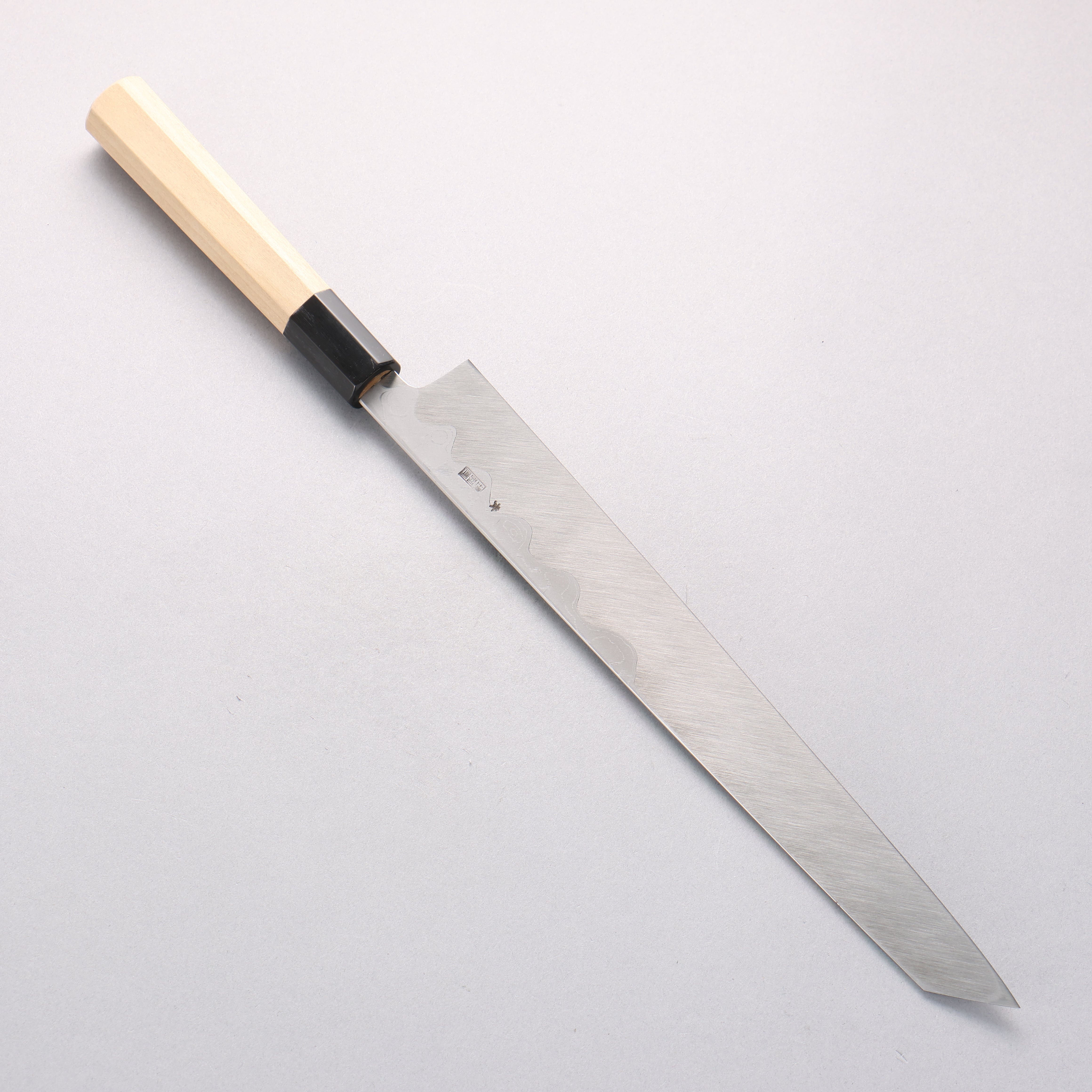 菊月 青鋼一號 大馬士革紋 切付柳刃 270mm 木蘭握把 - 清助刃物