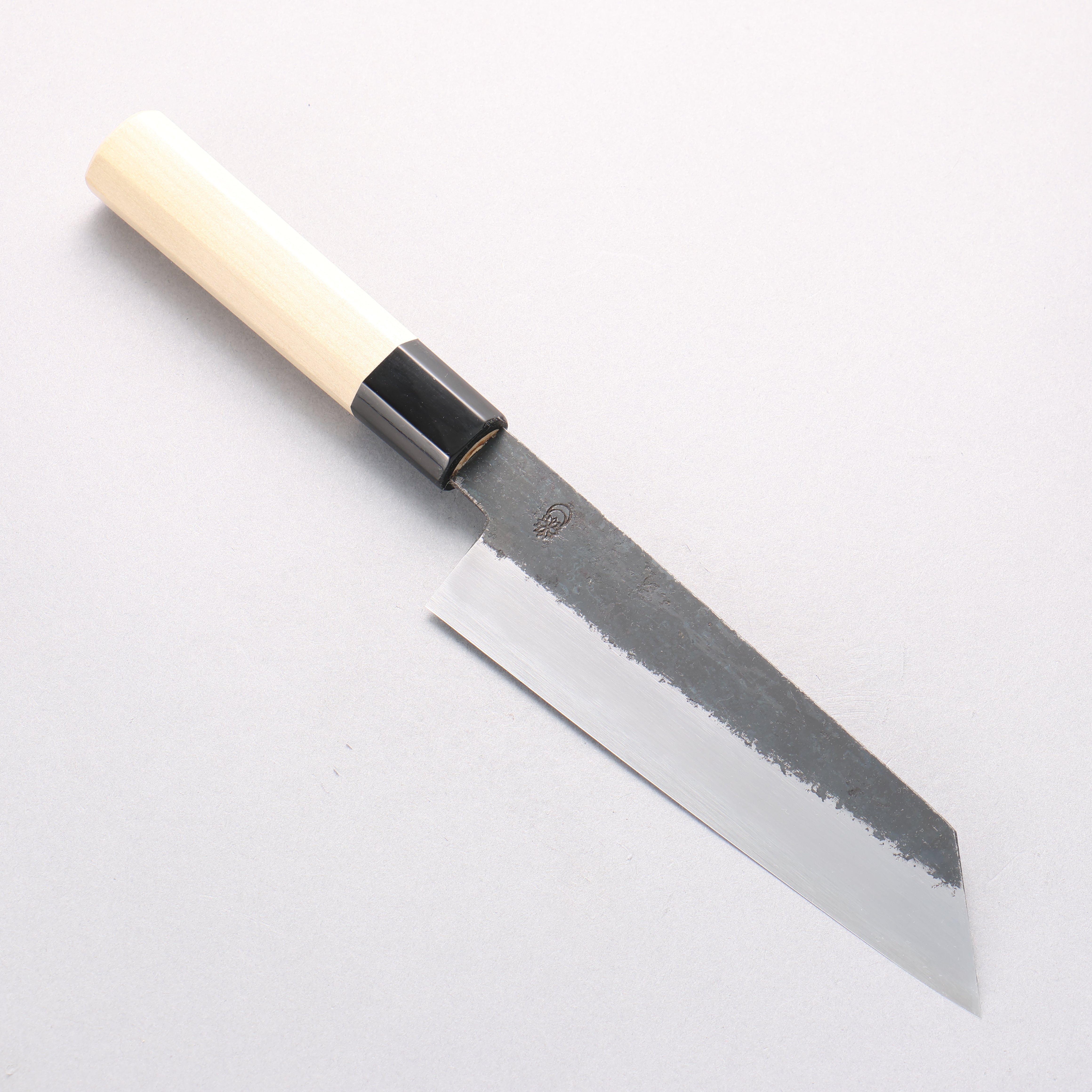 菊月 白鋼二號 黑打 切付三德刀 180mm 木蘭握把 - 清助刃物