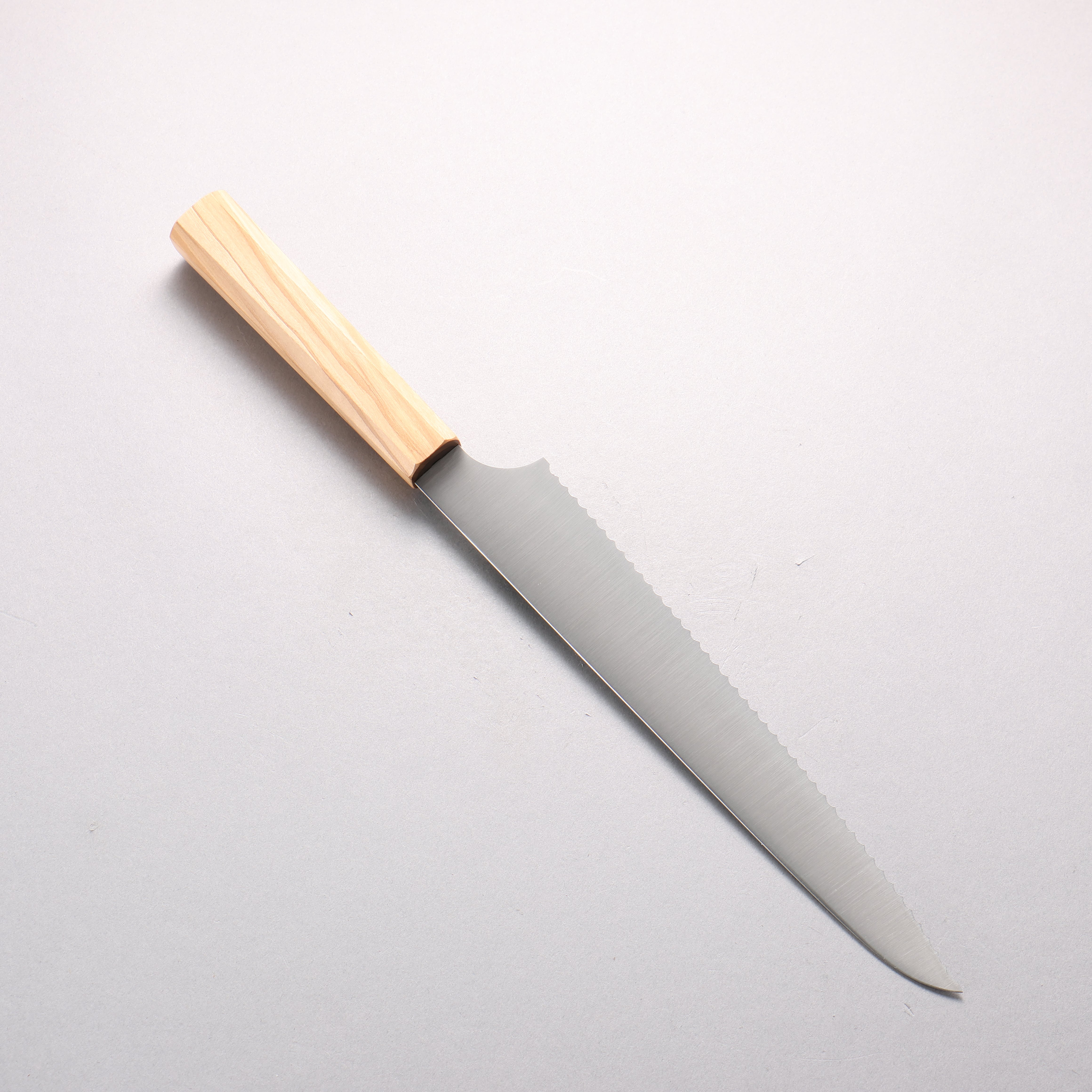 Kei 不鏽鋼 麵包刀 240mm 橄欖樹 握把 - 清助刃物