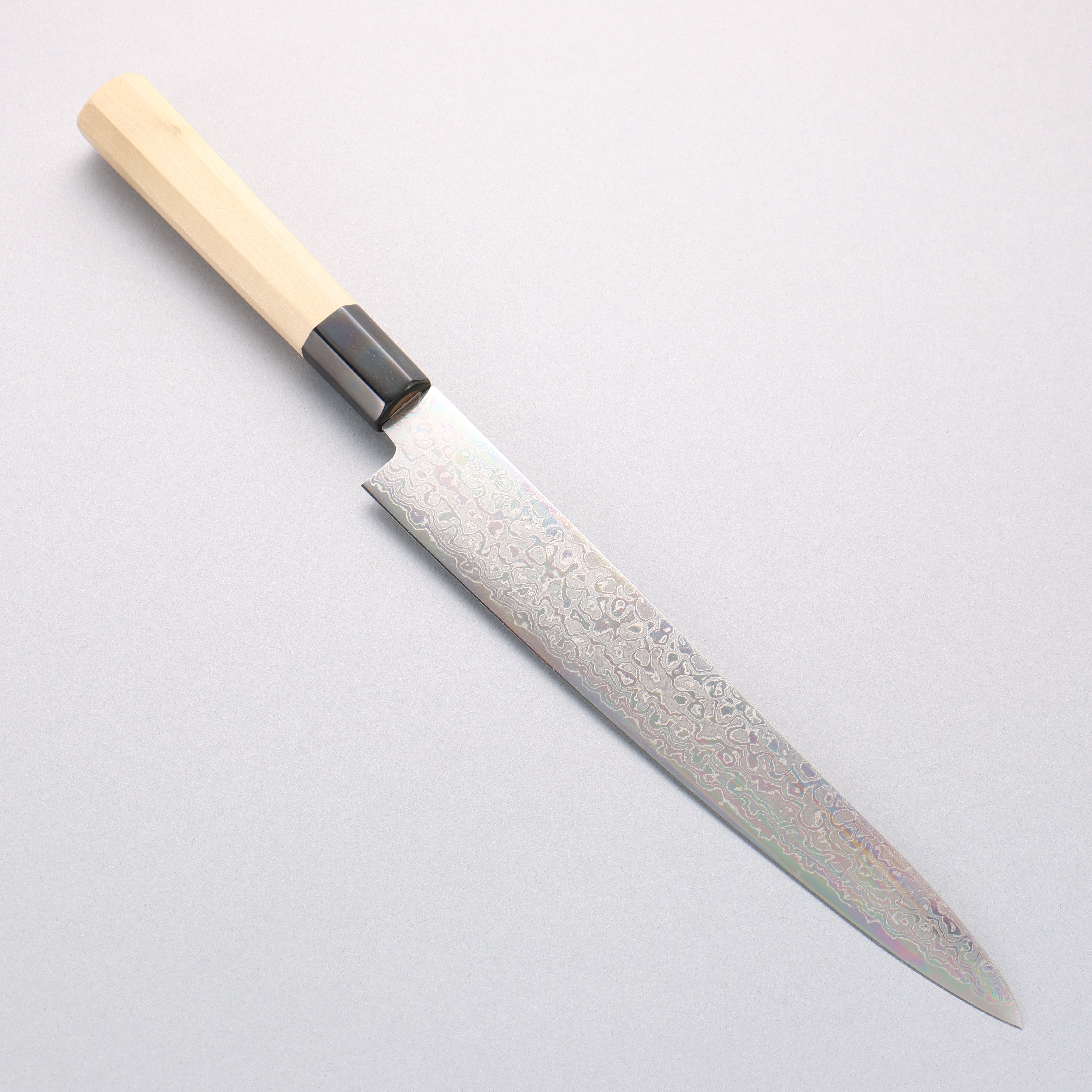 三寿ゞ (Misuzu) AUS10 大馬士革紋 打磨處理 筋引 240mm 木蘭 握把 - 清助刃物