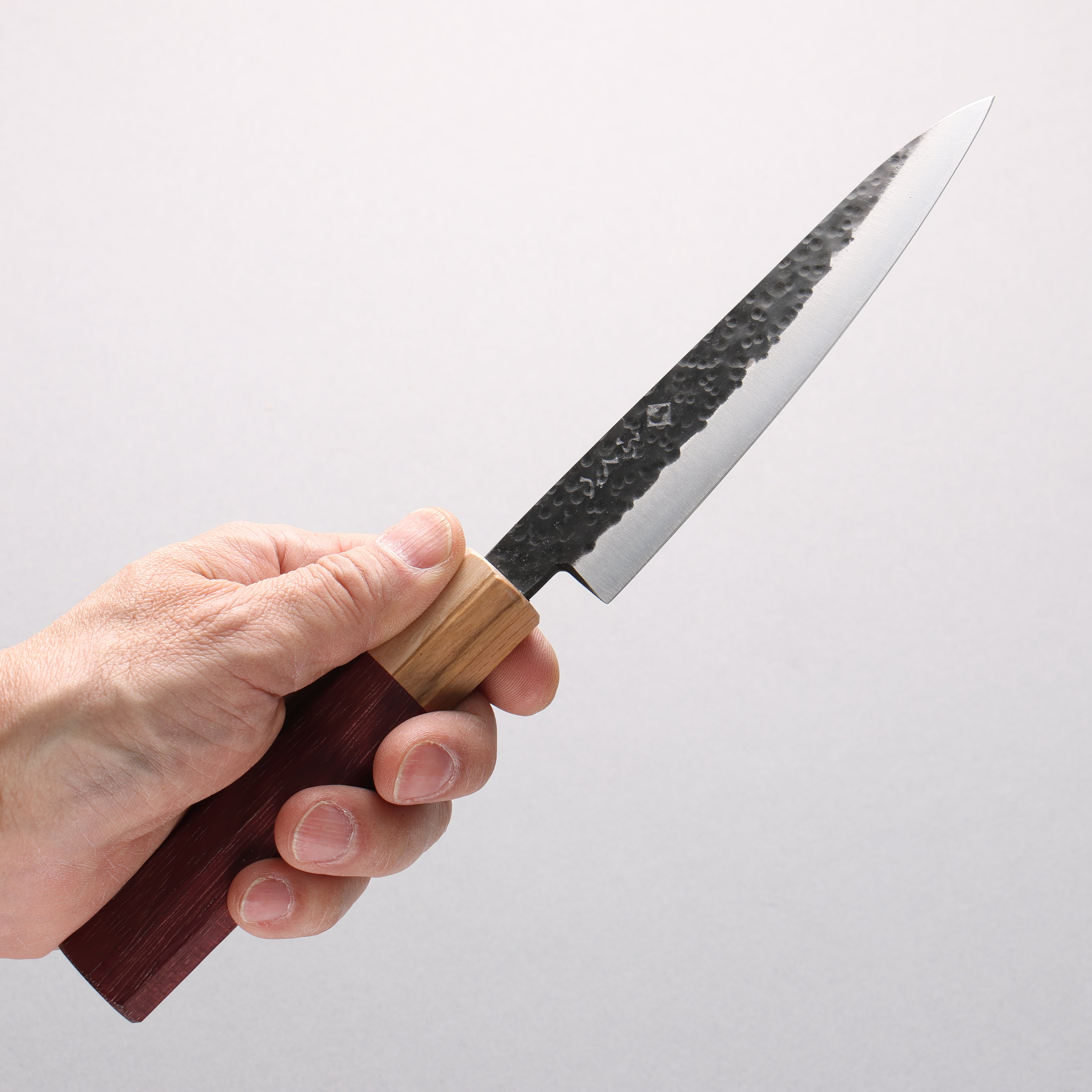 Fukube VG10 鎚目 黑打 多用途小刀 135mm 紫心木 握把 - 清助刃物
