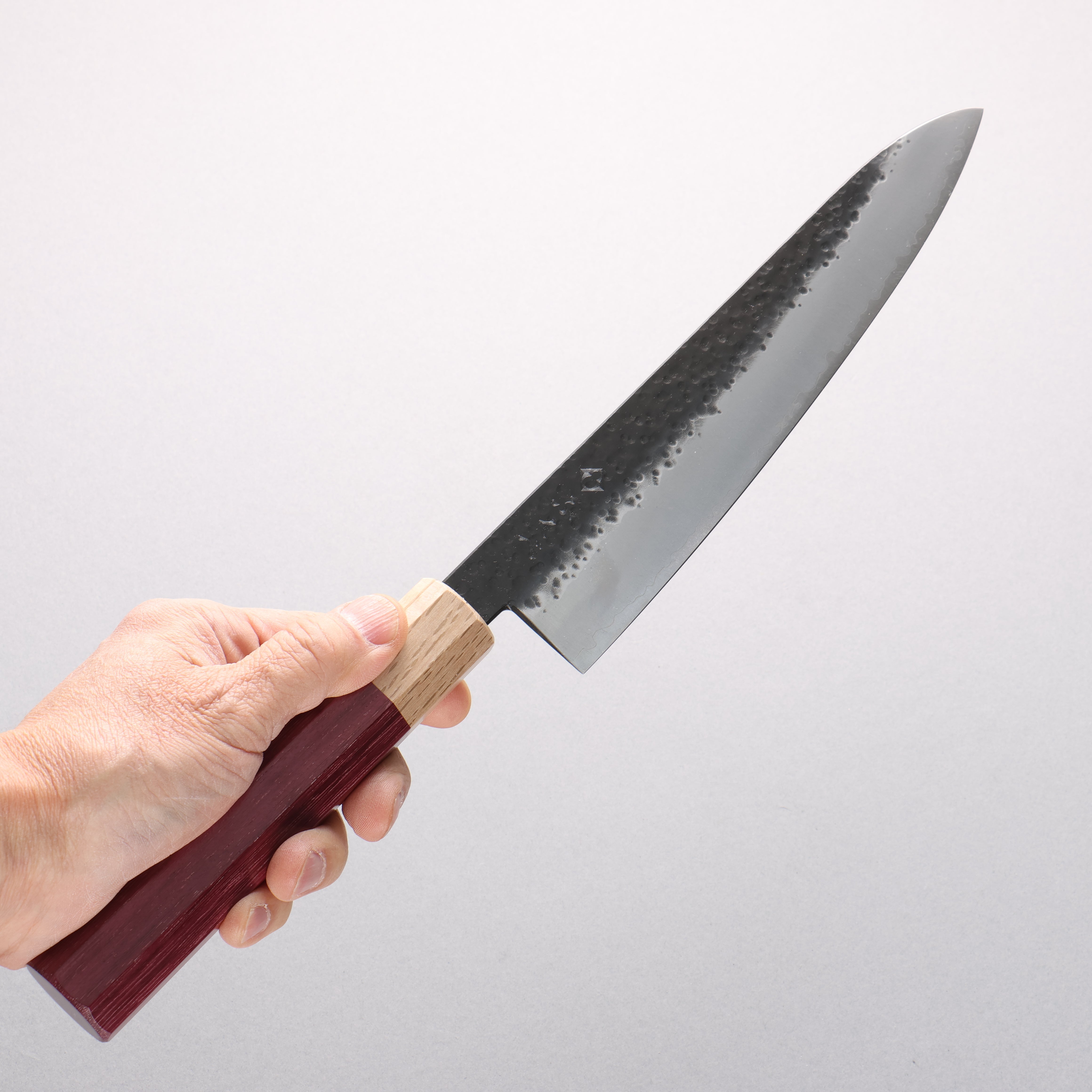 Fukube VG10 鎚目 黑打 牛刀 210mm 紫心木 握把 - 清助刃物