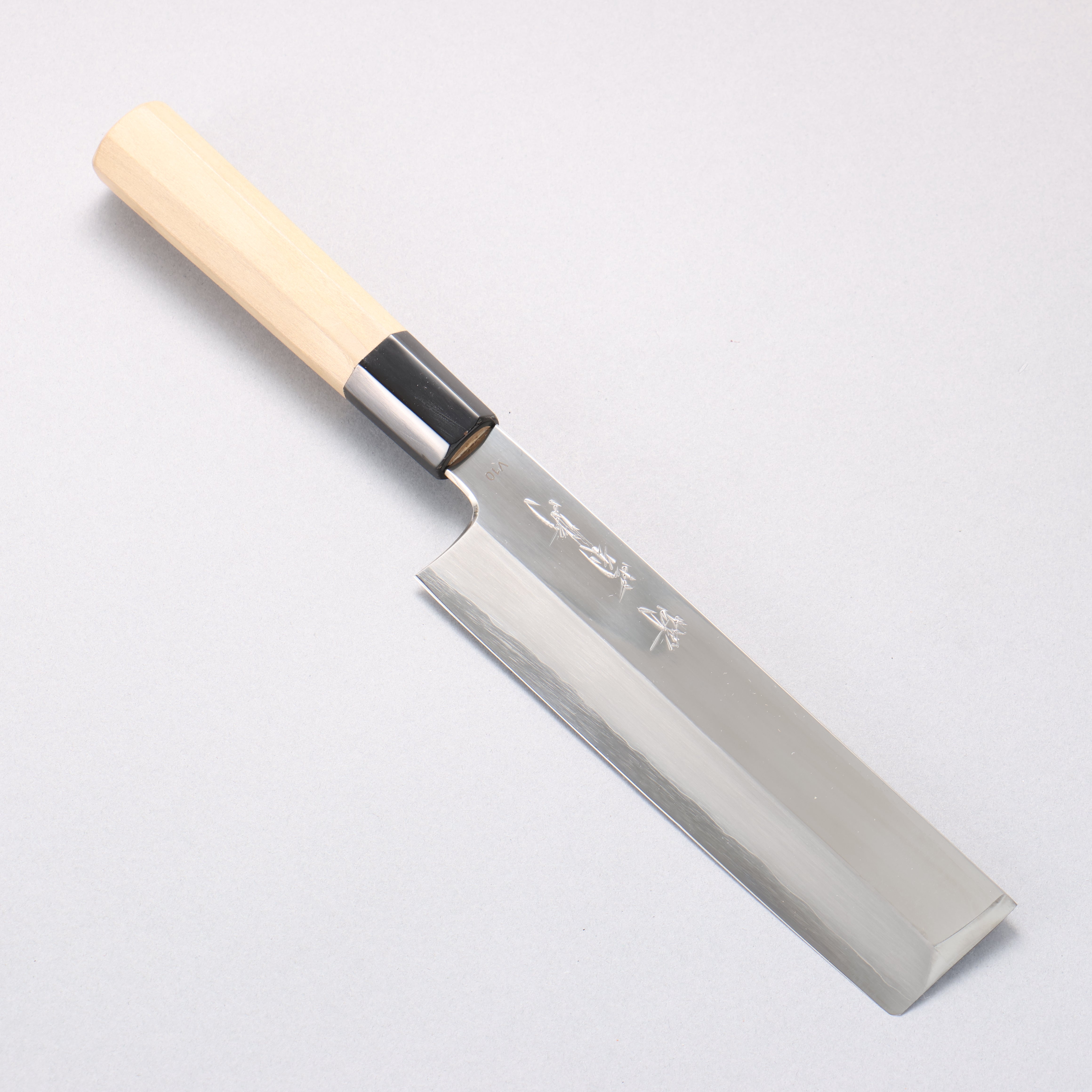 堺 菊守 VG10 鏡面處理 薄刃 180mm 木蘭握把 - 清助刃物