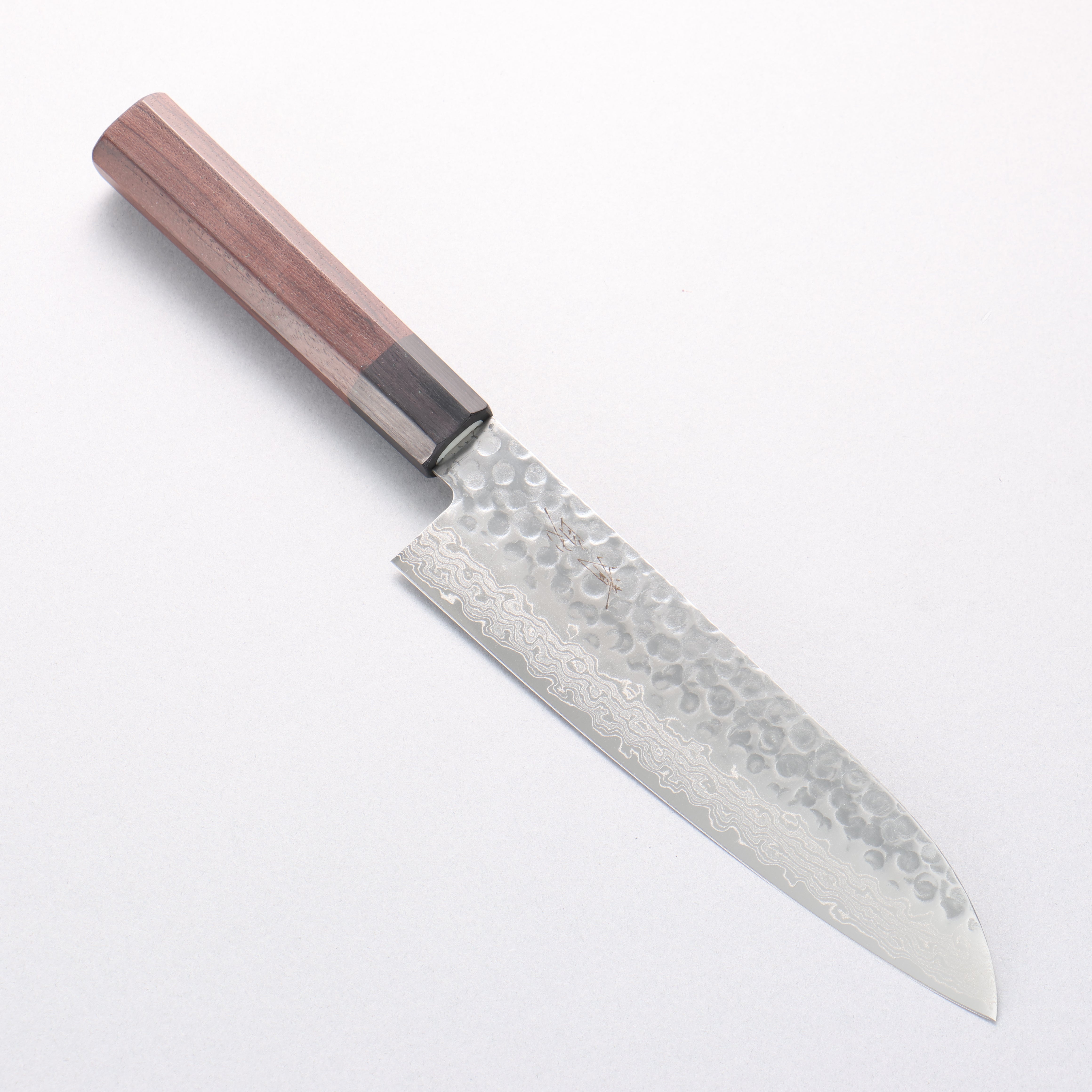清助 AUS10 45層大馬士革紋 三德刀 180mm 紫檀木 握把 - 清助刃物