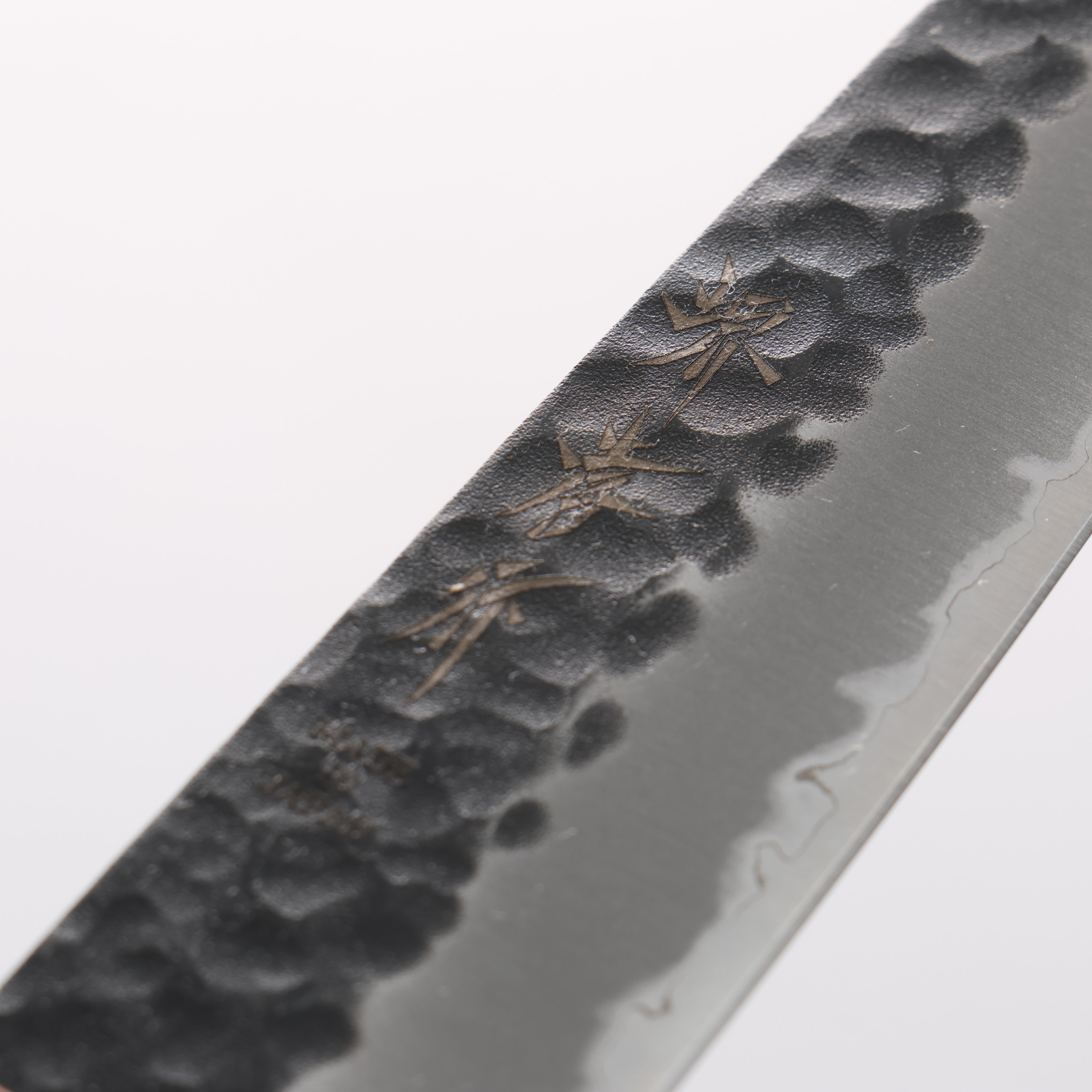 堺 孝行 超級青鋼 鎚目 黑打 多用途小刀 135mm 櫸木握把 - 清助刃物