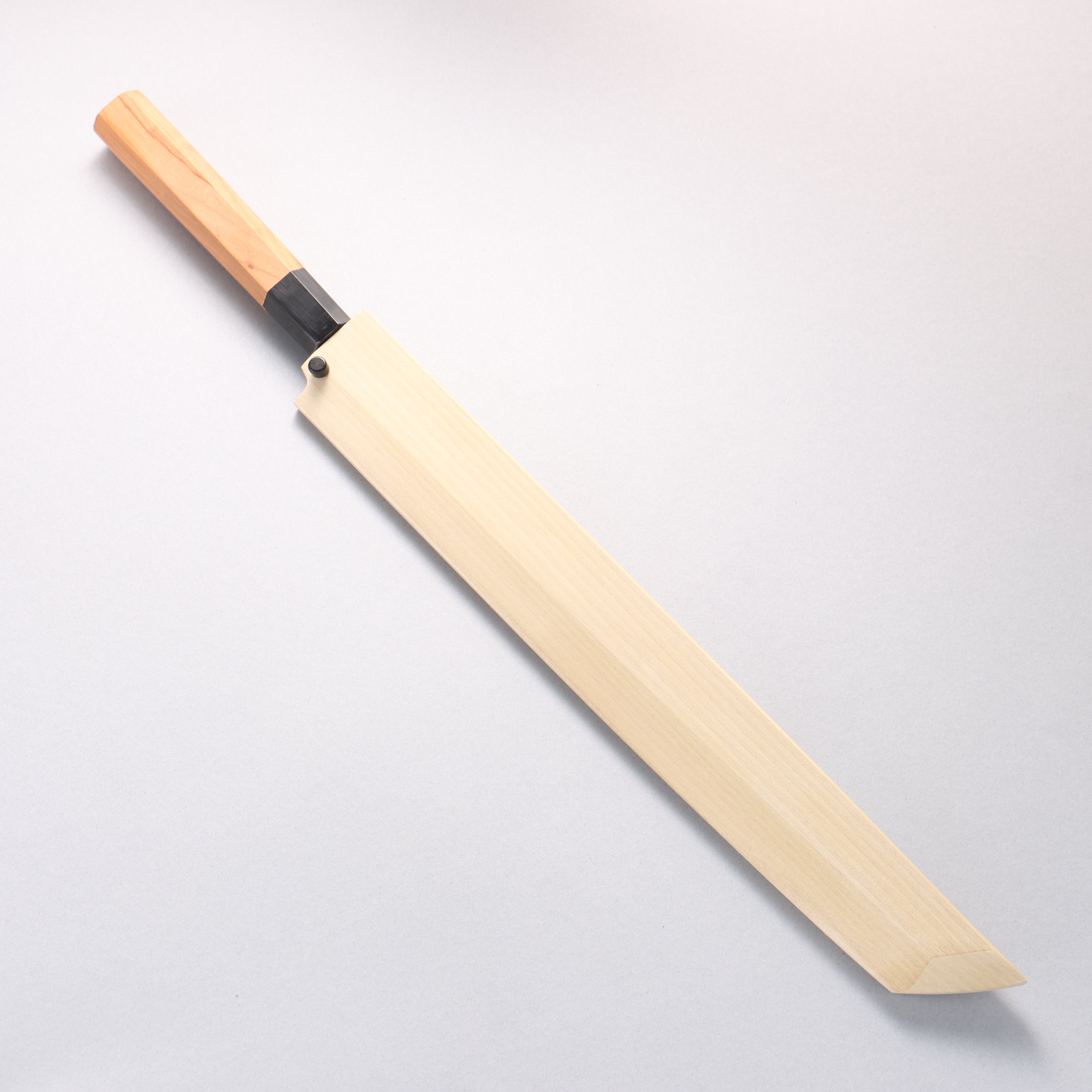 鐵泉 田中作 玉鋼 先丸柳刃 315mm 山櫻 握把 附刀鞘 - 清助刃物