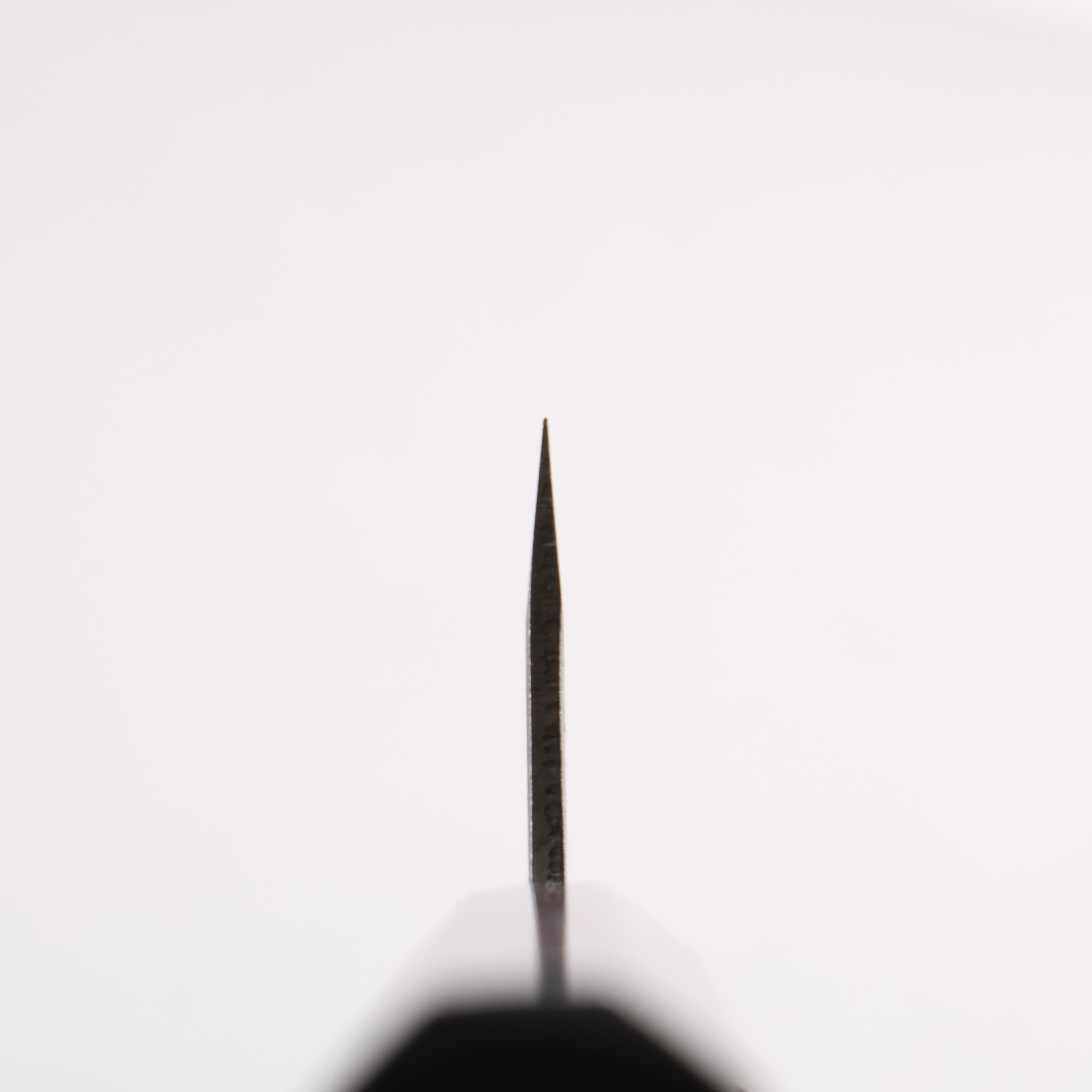 清助 銀三鋼 鎚目 (丸) 竹筴魚刀 105mm 紫檀木（口輪：黑合成木） 握把 - 清助刃物