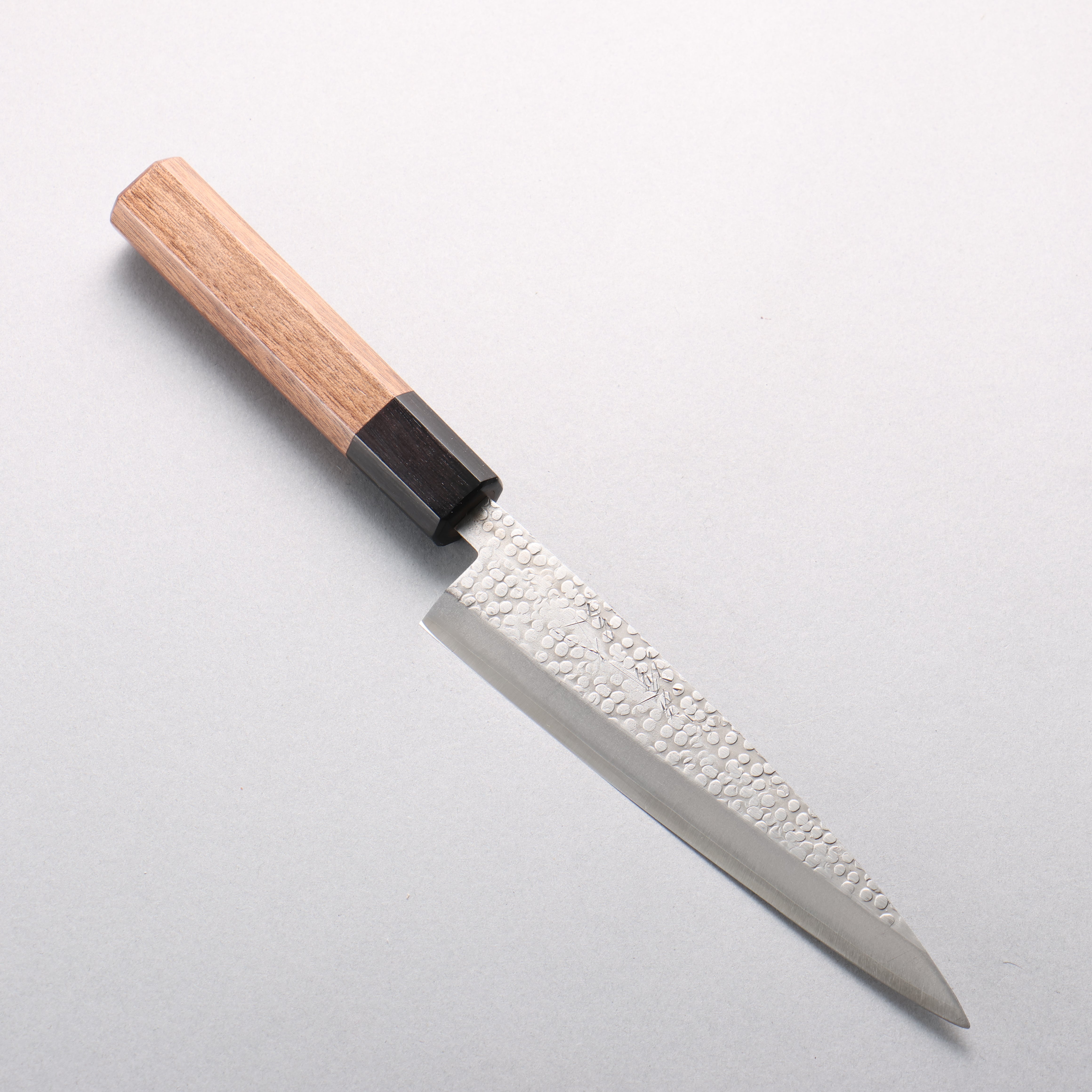 清助 銀三鋼 鎚目 (丸) 多用途小刀 150mm 核桃木 握把 - 清助刃物