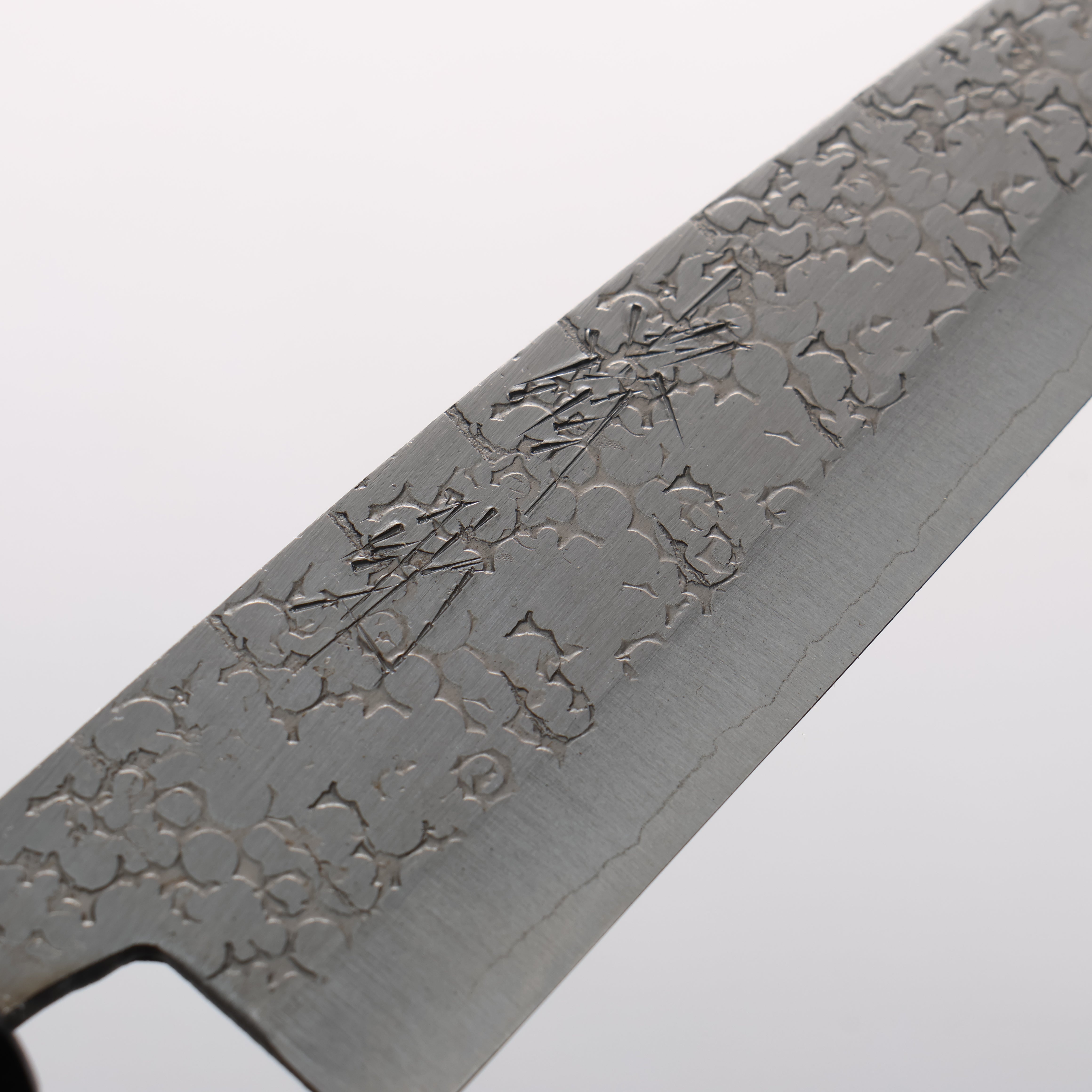 清助 銀三鋼 鎚目 (丸) 多用途小刀 120mm 紫檀木（口輪：黑合成木） 握把 - 清助刃物
