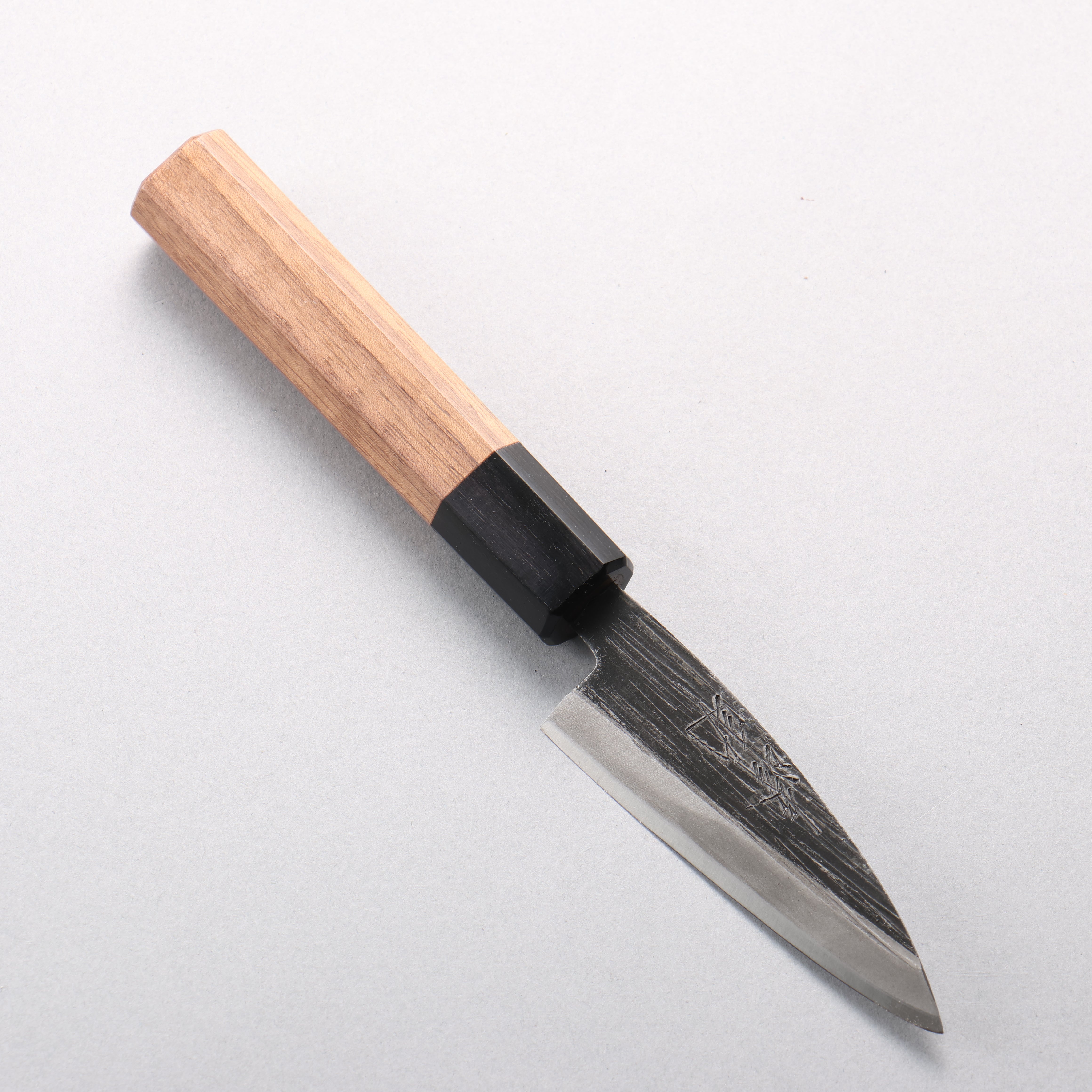 清助 青鋼二號 黑打 竹筴魚刀 90mm 核桃木 握把 - 清助刃物