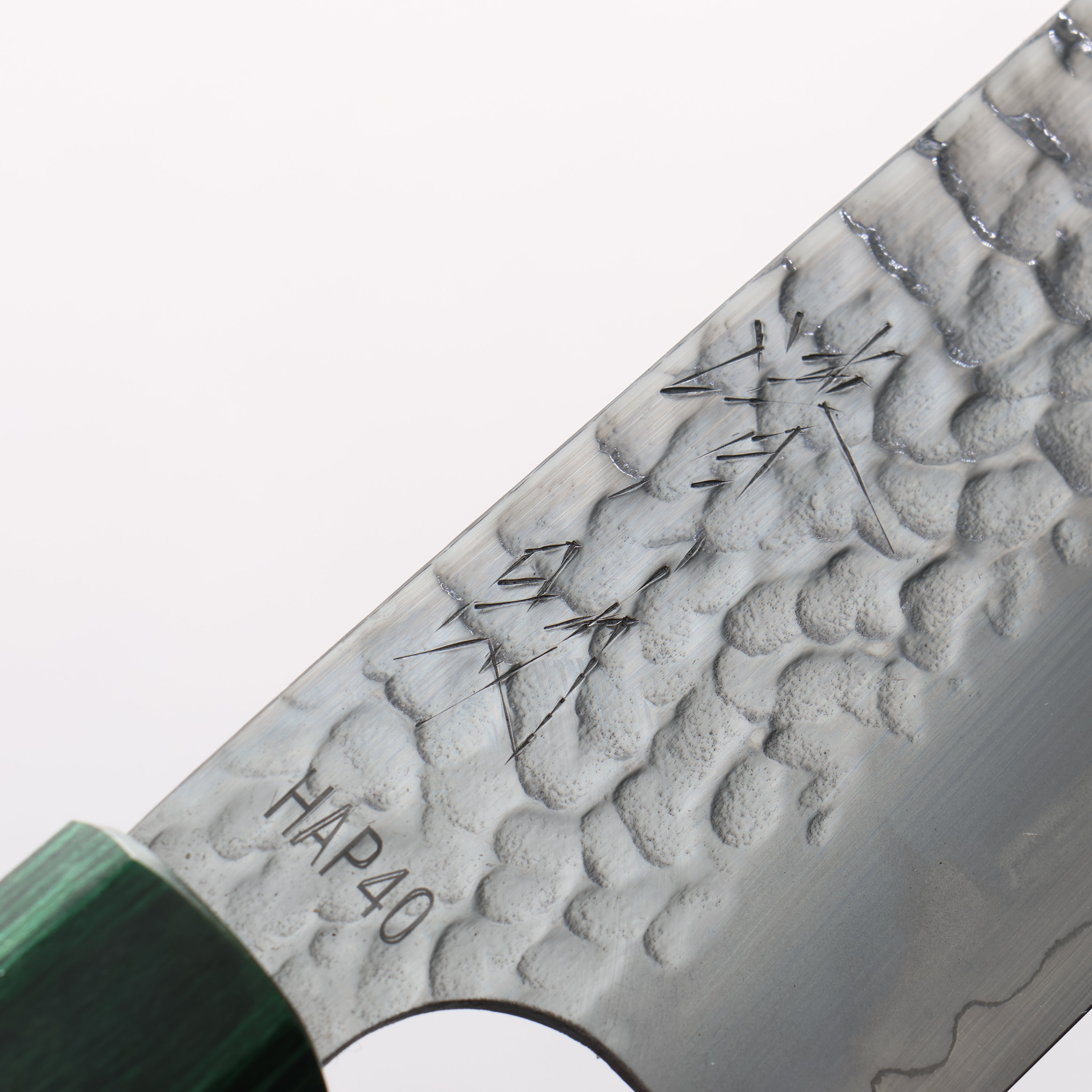 清助 HAP40 鎚目 三德刀 170mm 核桃木（兩側帶綠色環型設計） 握把 - 清助刃物
