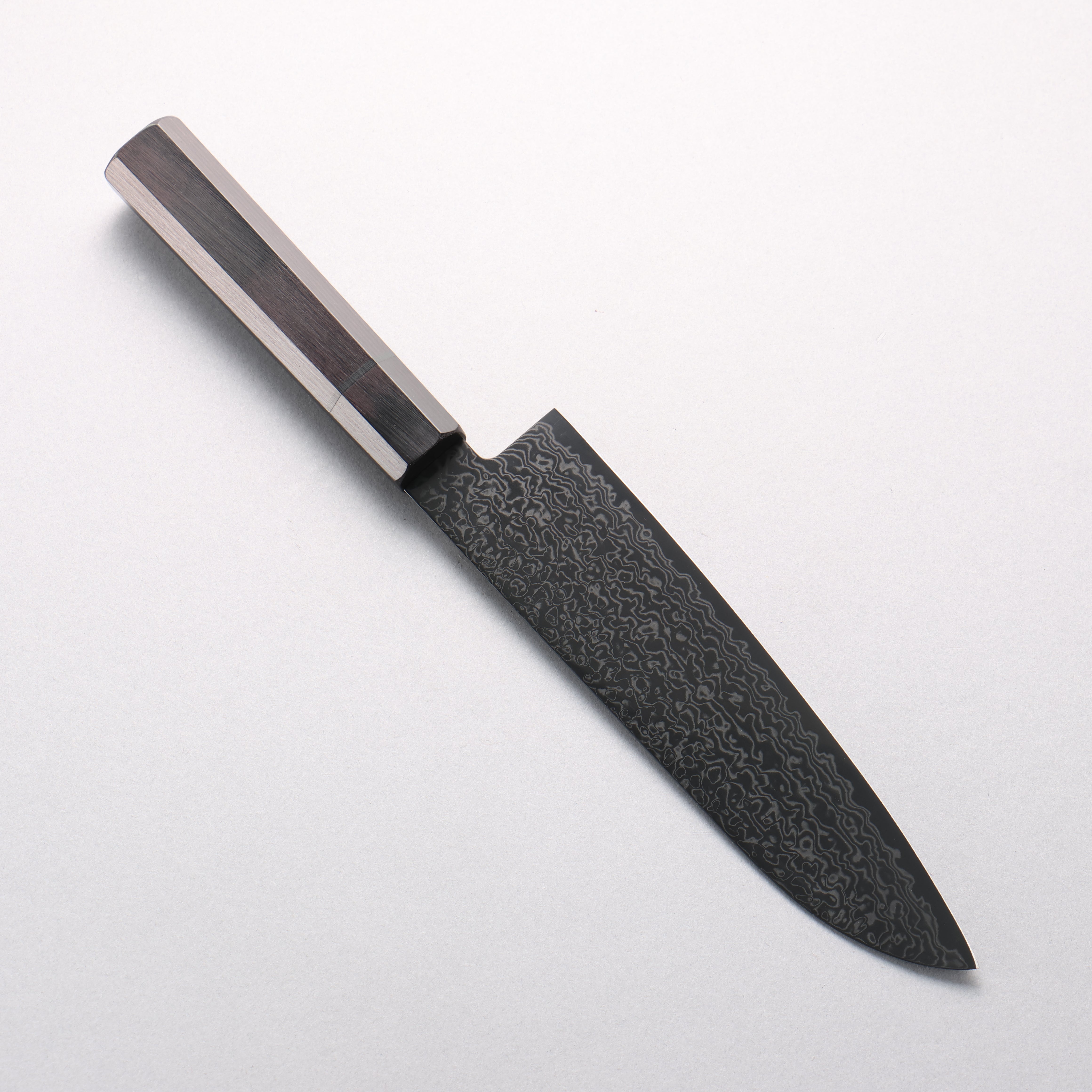 清助 SG2 黑色大馬士革紋 三德刀 180mm 黑合成木 握把 - 清助刃物