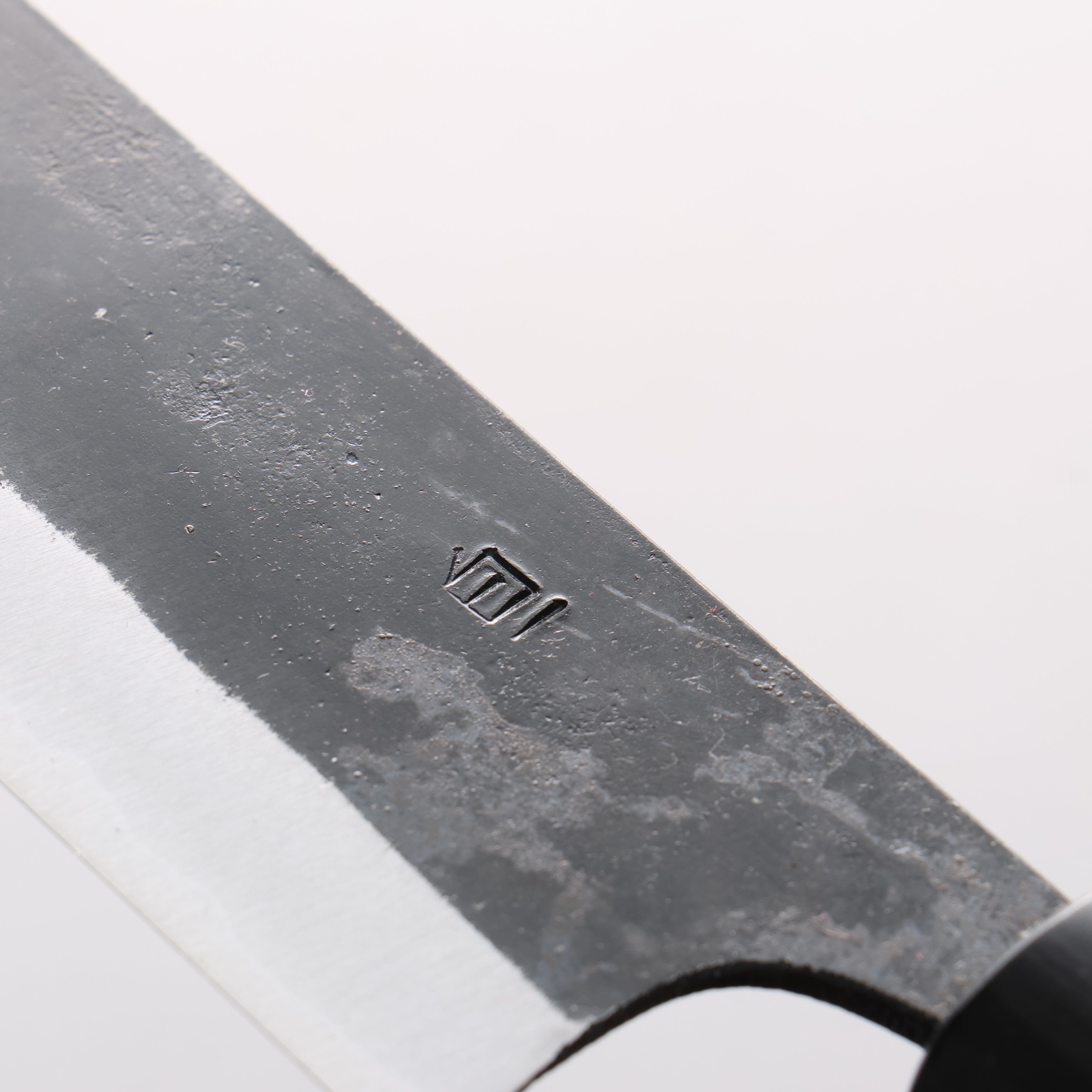 鬼尋 白鋼一號 黑打 菜切 140mm 紫檀木（口輪：黑合成木） 握把 - 清助刃物