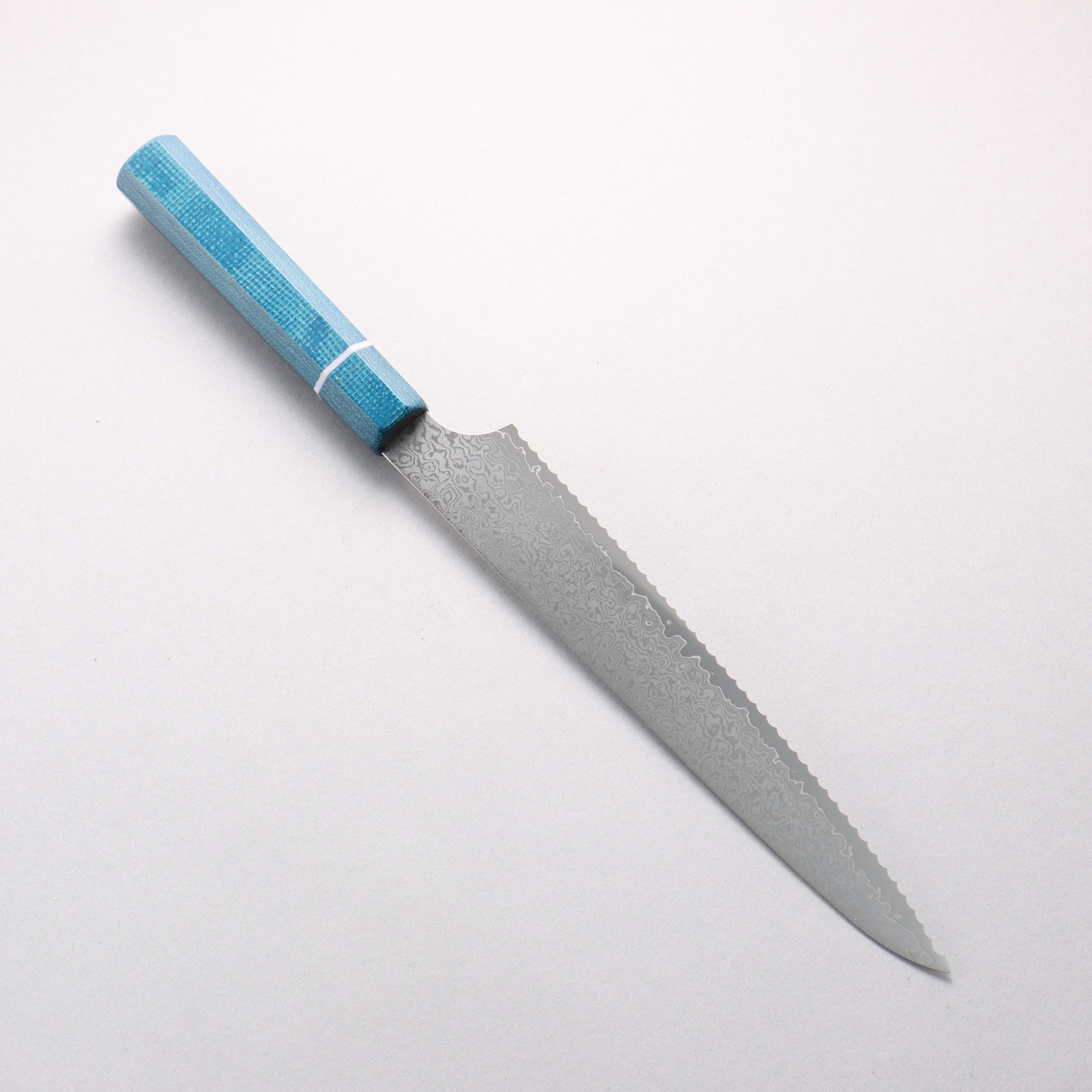 Kei VG10 大馬士革紋 麵包刀 240mm 青米卡塔（樹脂複合材料） 握把 - 清助刃物