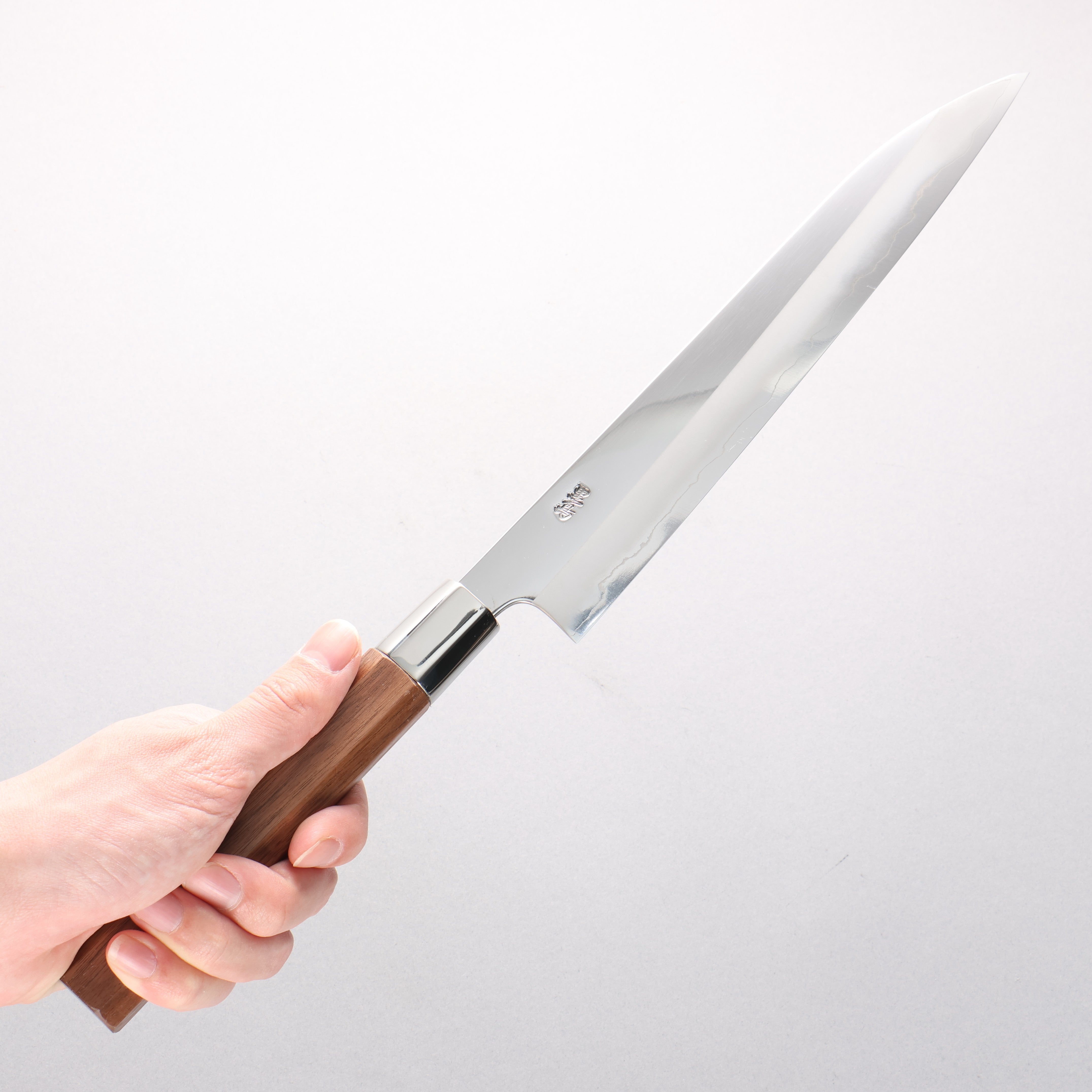 黑鳥 銀三鋼 打磨處理 柳刃 240mm 核桃木 握把 - 清助刃物
