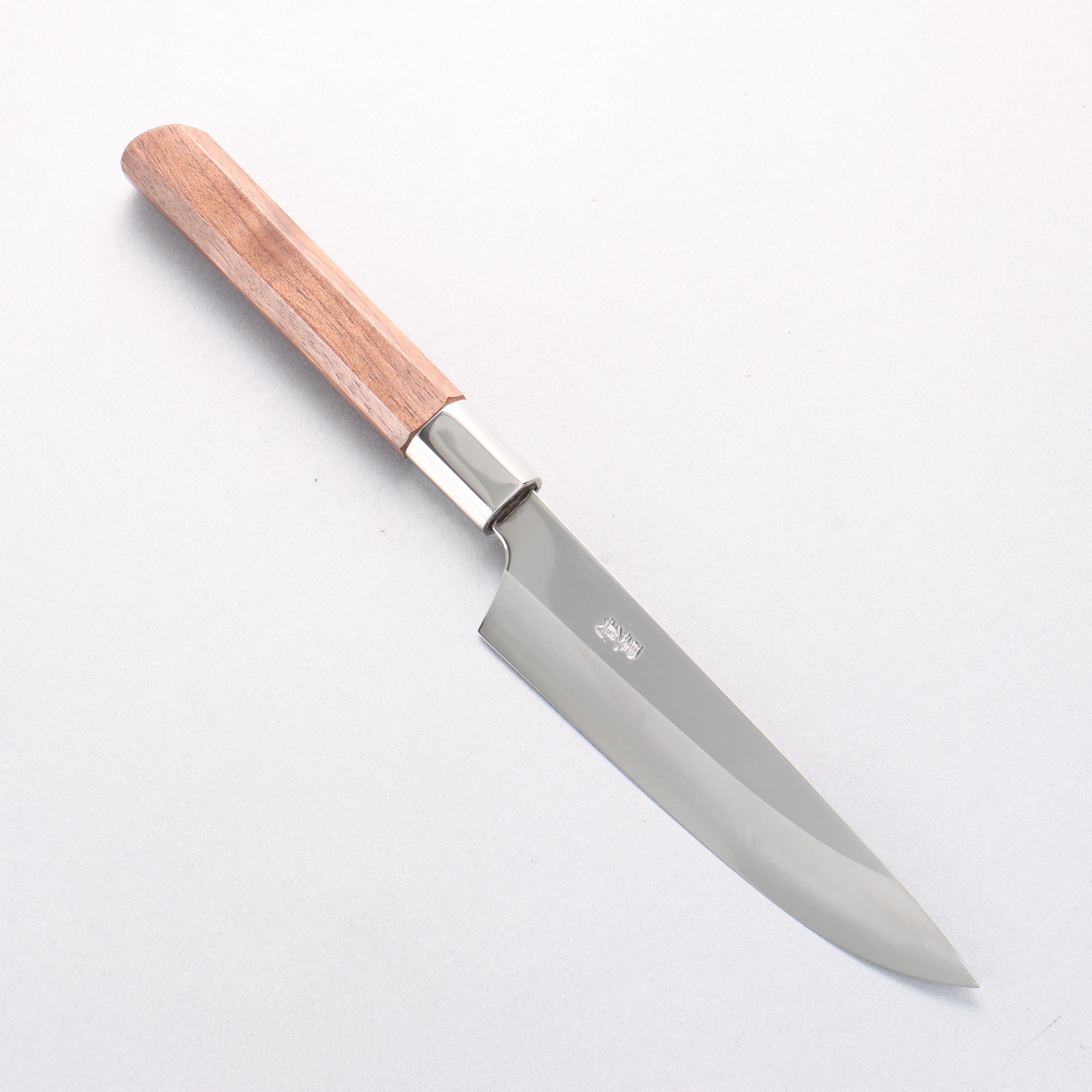 黑鳥 八角 銀三鋼 打磨處理 多用途小刀 150mm 核桃木 握把 附刀鞘 - 清助刃物