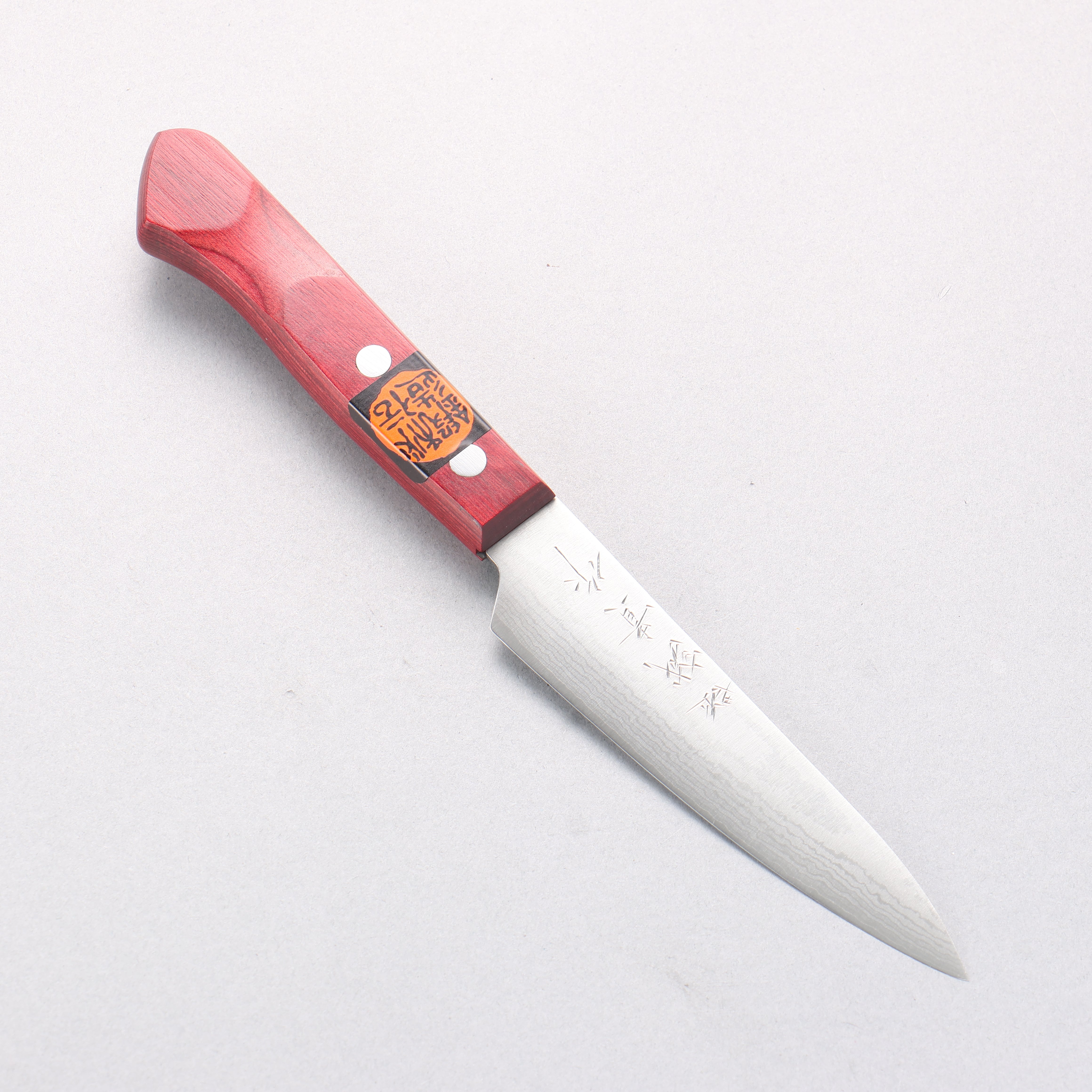 田中 誠貴 VG10 17層 大馬士革紋 多用途小刀 120mm 紅合成木 握把 - 清助刃物