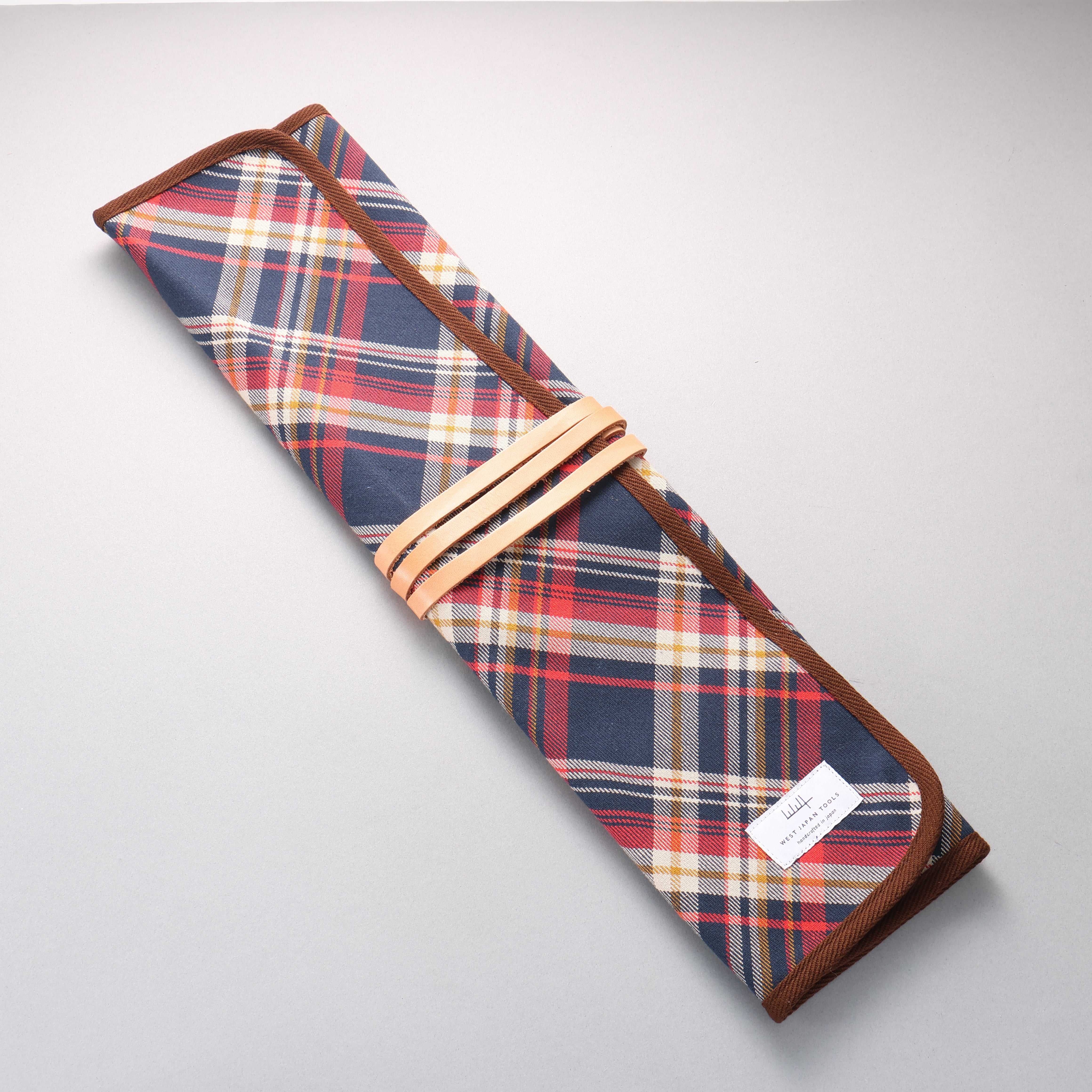 West Japan Tools刀袋（可收納三把刀） 布 格紋 390mm x 510mm - 清助刃物