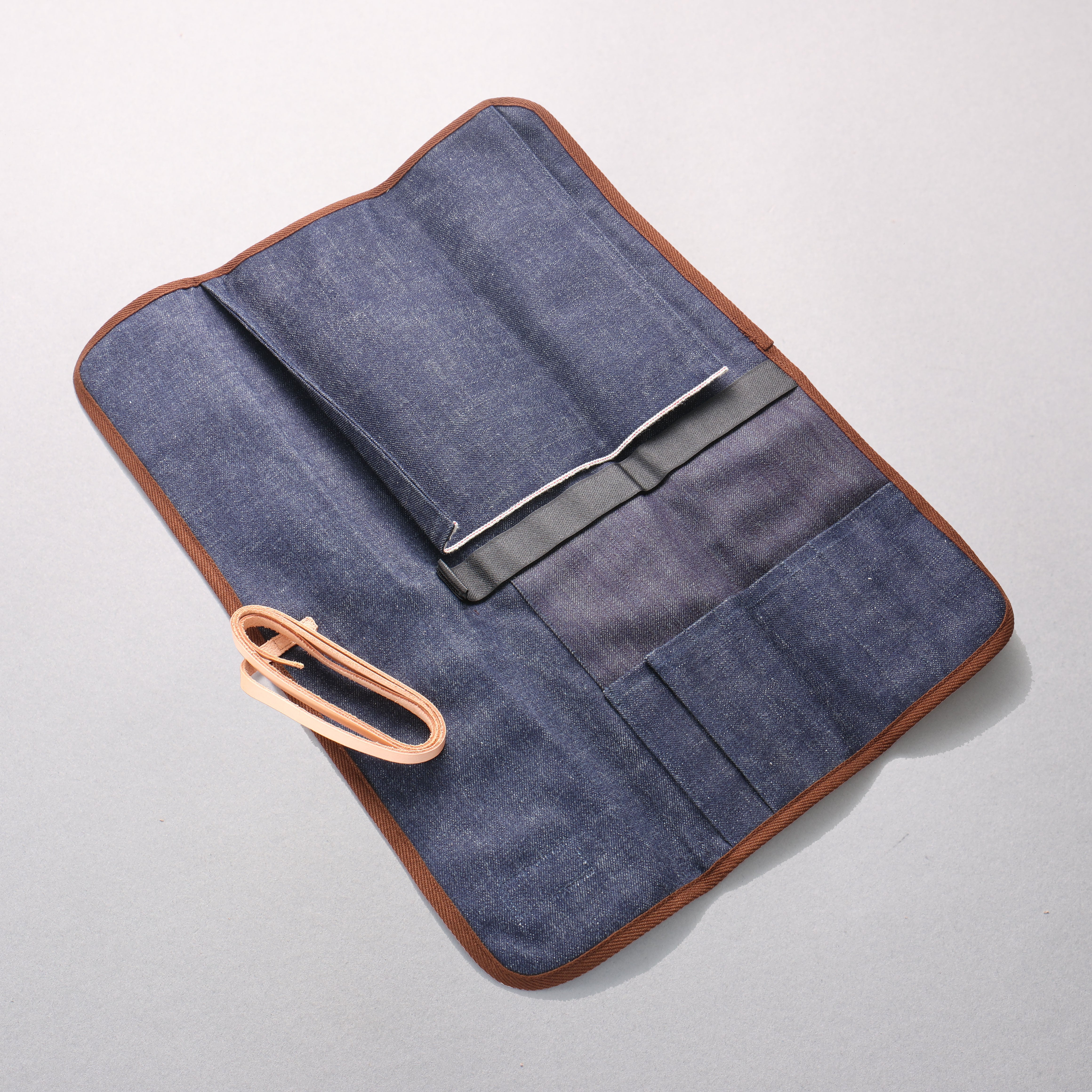 West Japan Tools刀袋（可收納三把刀） 布 格紋 390mm x 510mm - 清助刃物