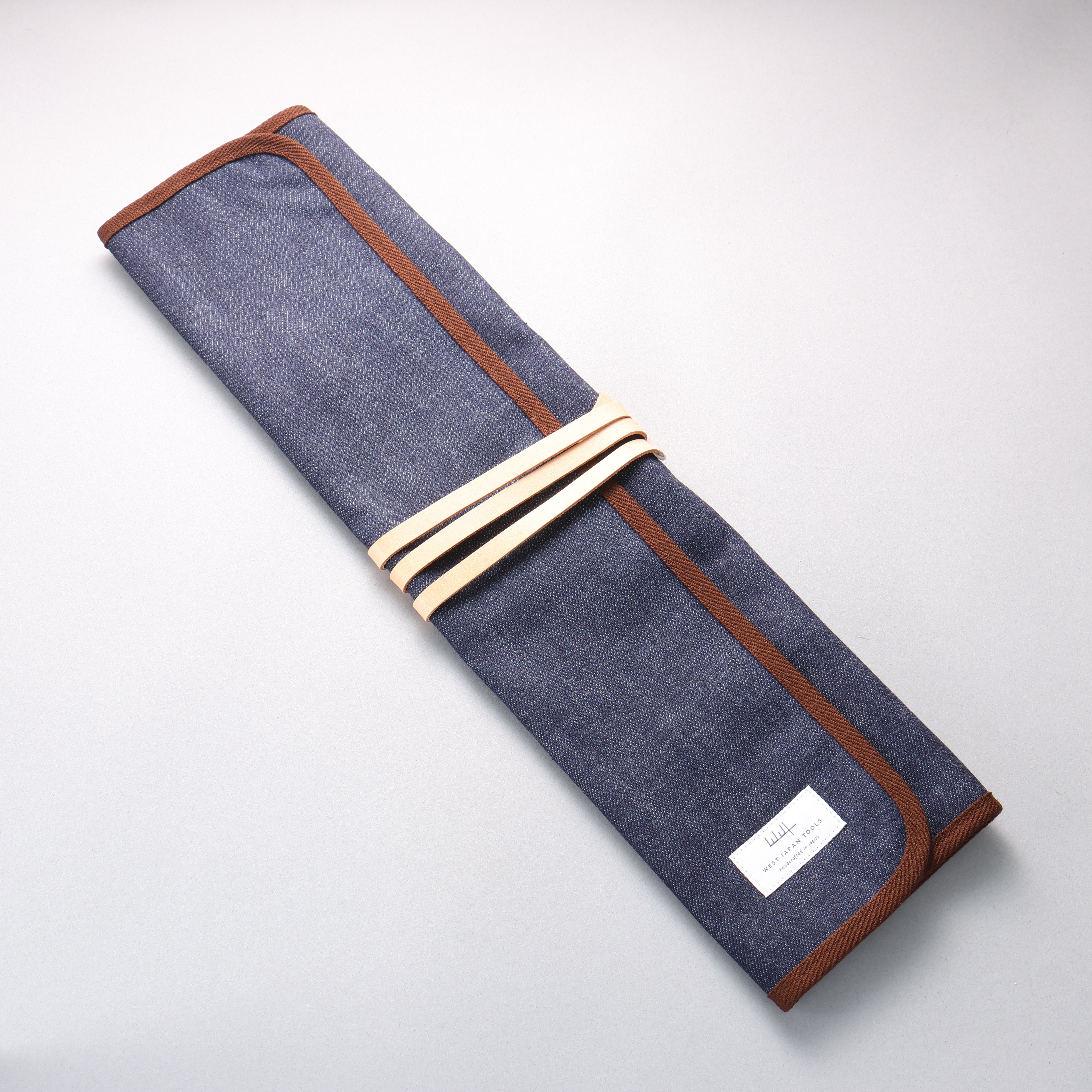 West Japan Tools 刀袋（可收納三把刀） 牛仔布 390mm x 510mm - 清助刃物